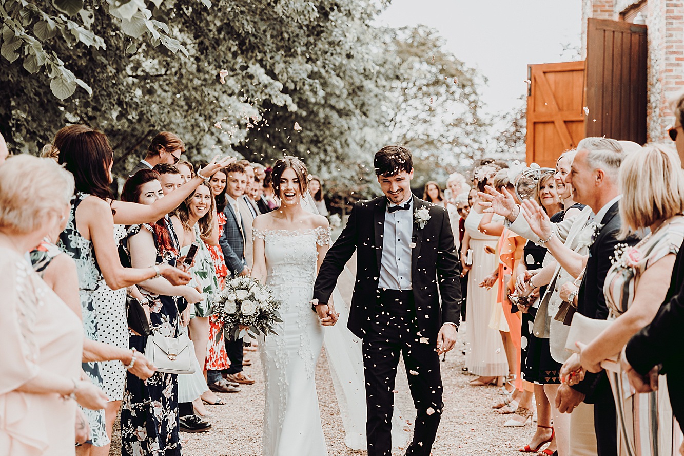 Stephanie Allin romantic Tithe Barn wedding Hampshire  - An Ethereal Stephanie Allin Dress and Veil for a Romantic, Black Tie Barn Wedding in Hampshire