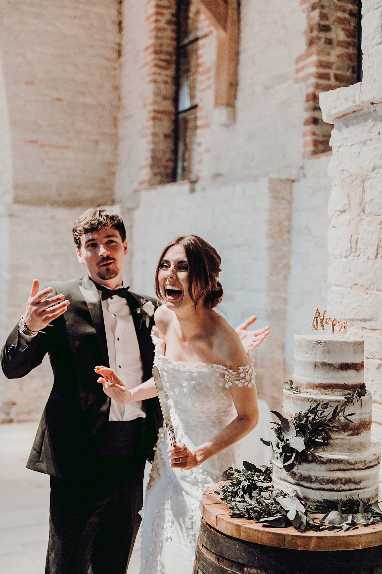 Stephanie Allin romantic Tithe Barn wedding Hampshire  - An Ethereal Stephanie Allin Dress and Veil for a Romantic, Black Tie Barn Wedding in Hampshire