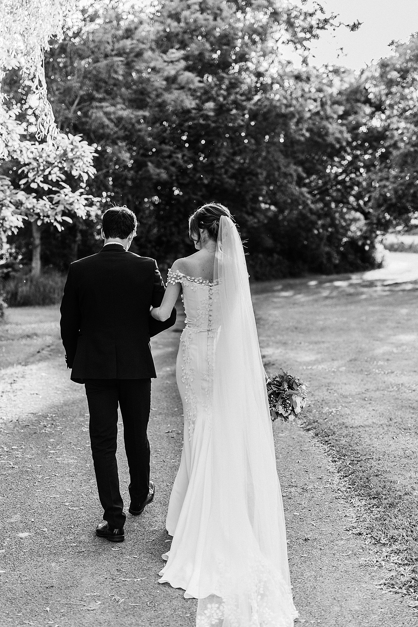 Stephanie Allin romantic Tithe Barn wedding Hampshire  - An Ethereal Stephanie Allin Dress and Veil for a Romantic, Black Tie Barn Wedding in Hampshire