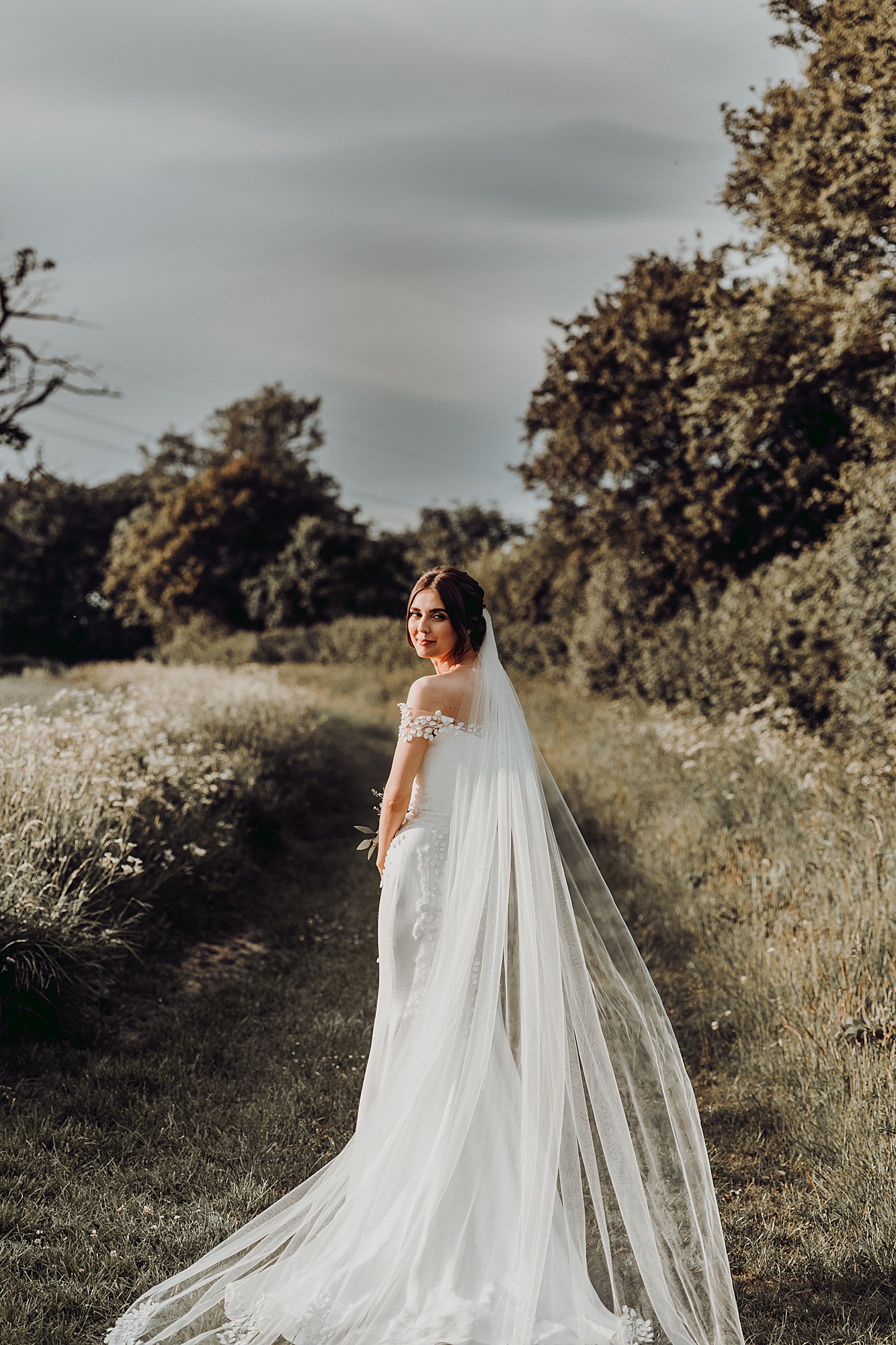 Stephanie Allin romantic Tithe Barn wedding Hampshire  - An Ethereal Stephanie Allin Dress and Veil for a Romantic, Black Tie Barn Wedding in Hampshire