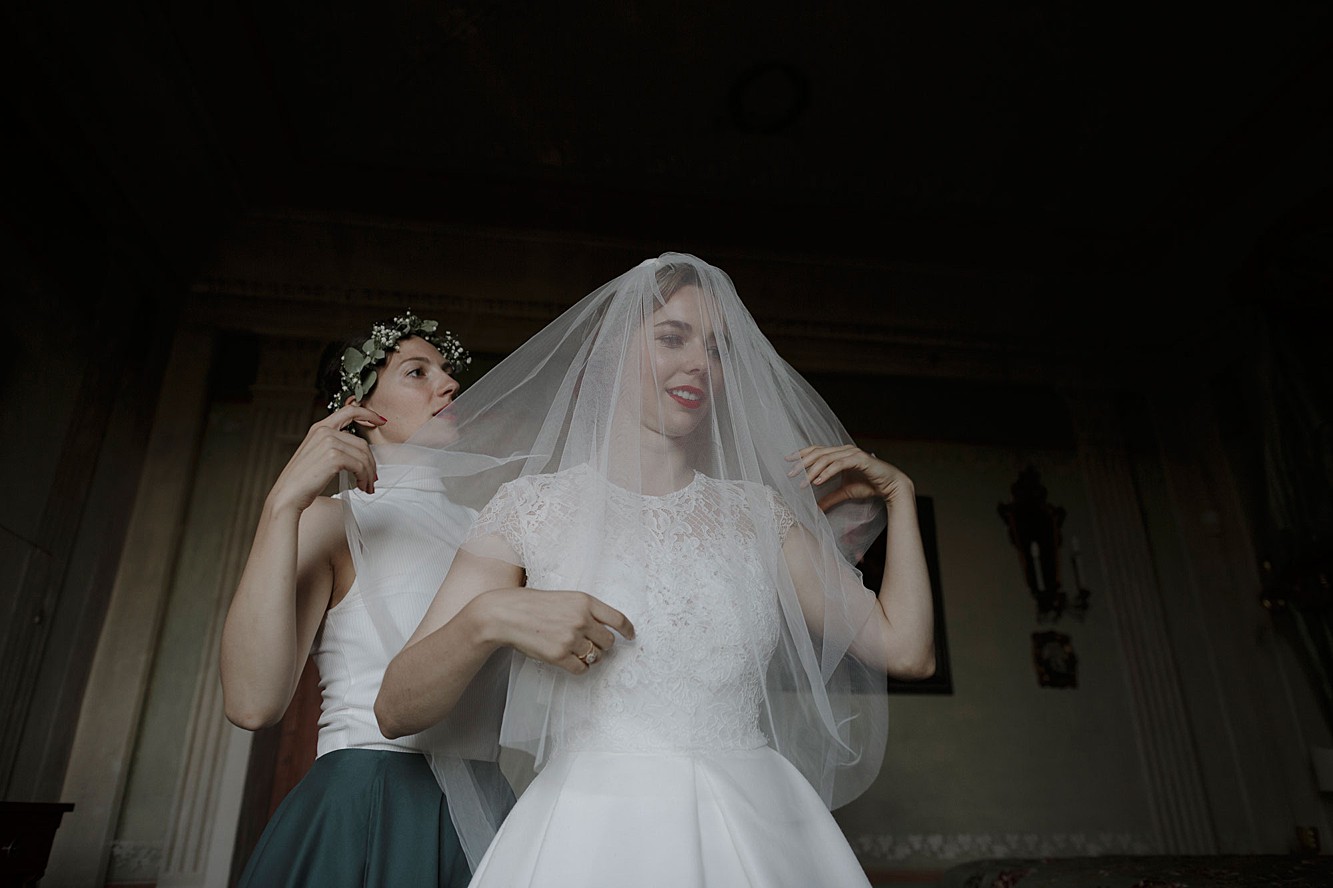 Vintage dress glamorous Italian wedding  - An Old Glamour + Nature Inspired Wedding in Italy with a Bride in Pin Curls + Two Vintage Dresses