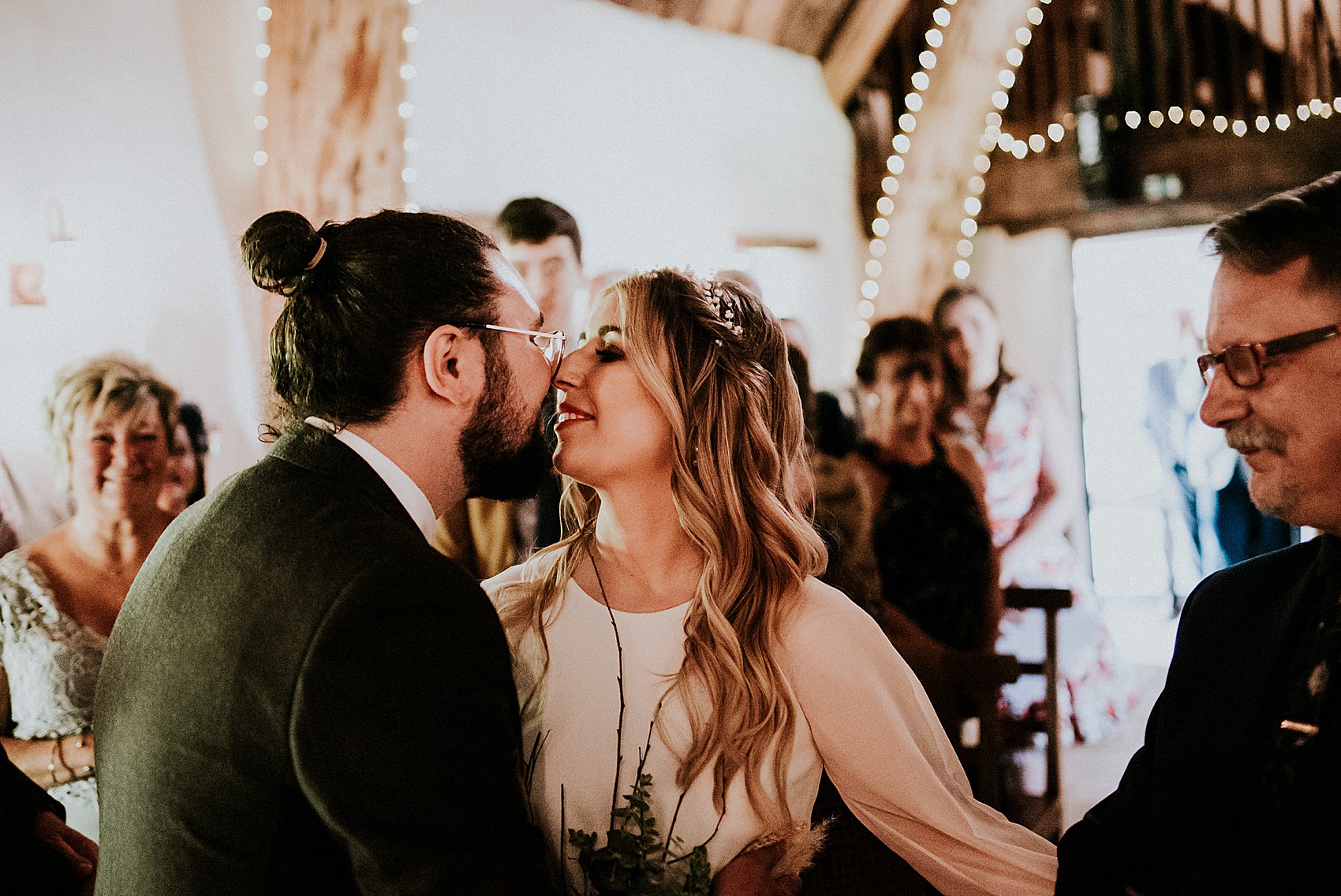 Childhood sweethearts wedding Jesus Peiro dress 18 - Childhood Sweethearts and their Laid Back and Rustic North Yorkshire Barn Wedding Childhood sweethearts wedding Jesus Peiro dress 18