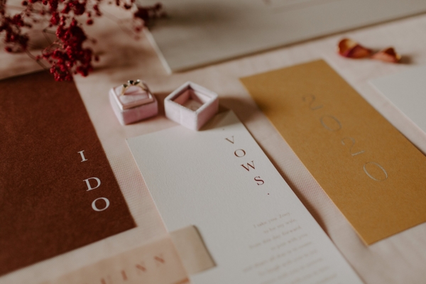 The Pros & Cons of a Pinterest Wedding with EYI Love Luxury Letterpress+ Goldfoil Wedding Stationery