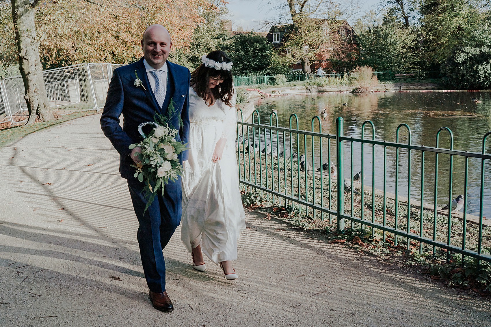 South London pub wedding Indiebride dress 28