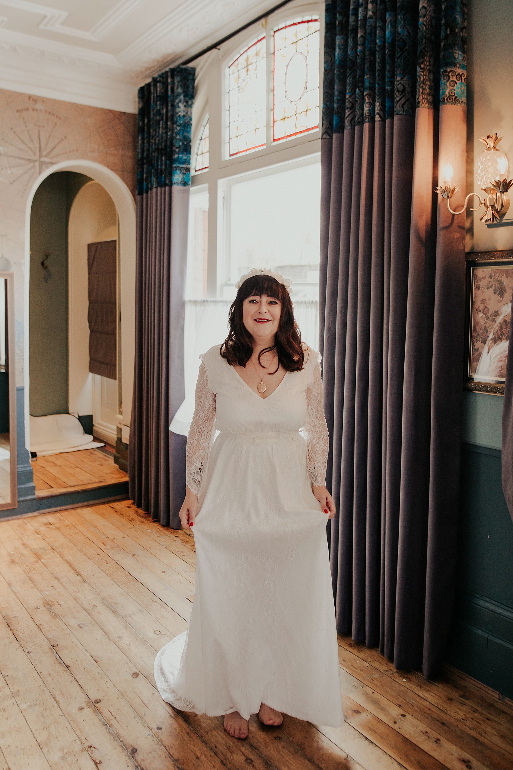 South London pub wedding Indiebride dress 4