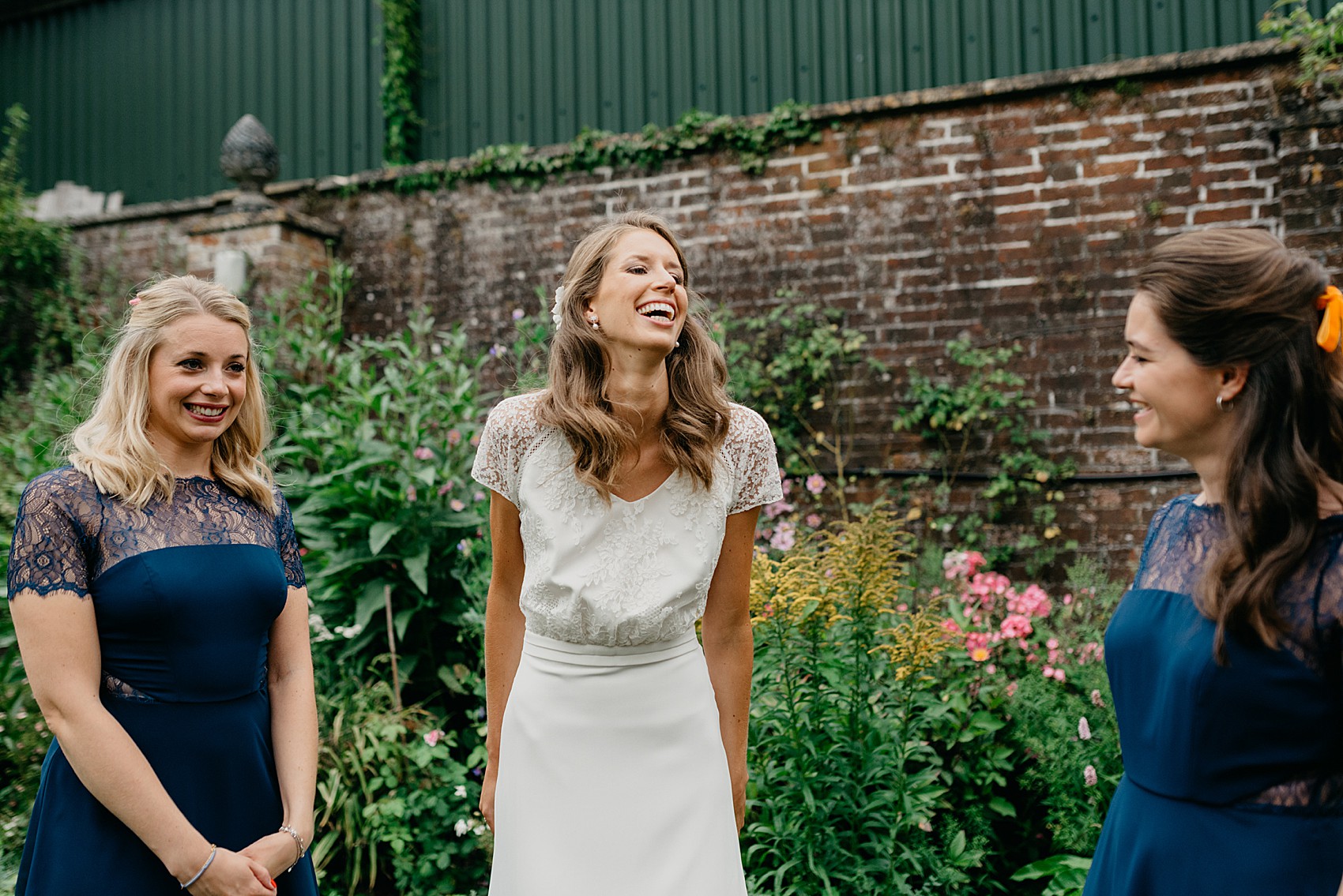 Laure de Sagazan bride wildflower marquee Wiltshire wedding 21