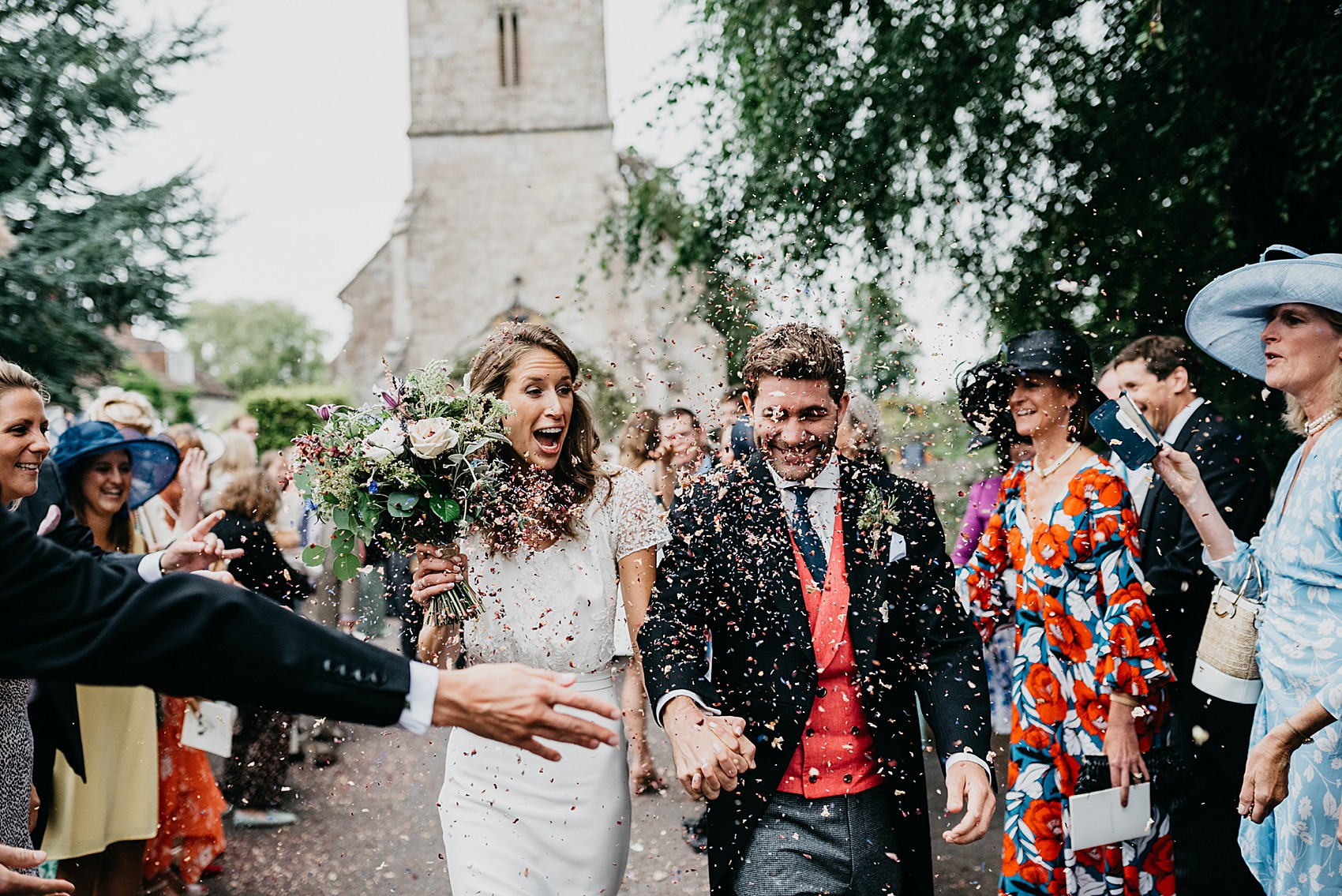 Laure de Sagazan bride wildflower marquee Wiltshire wedding 24