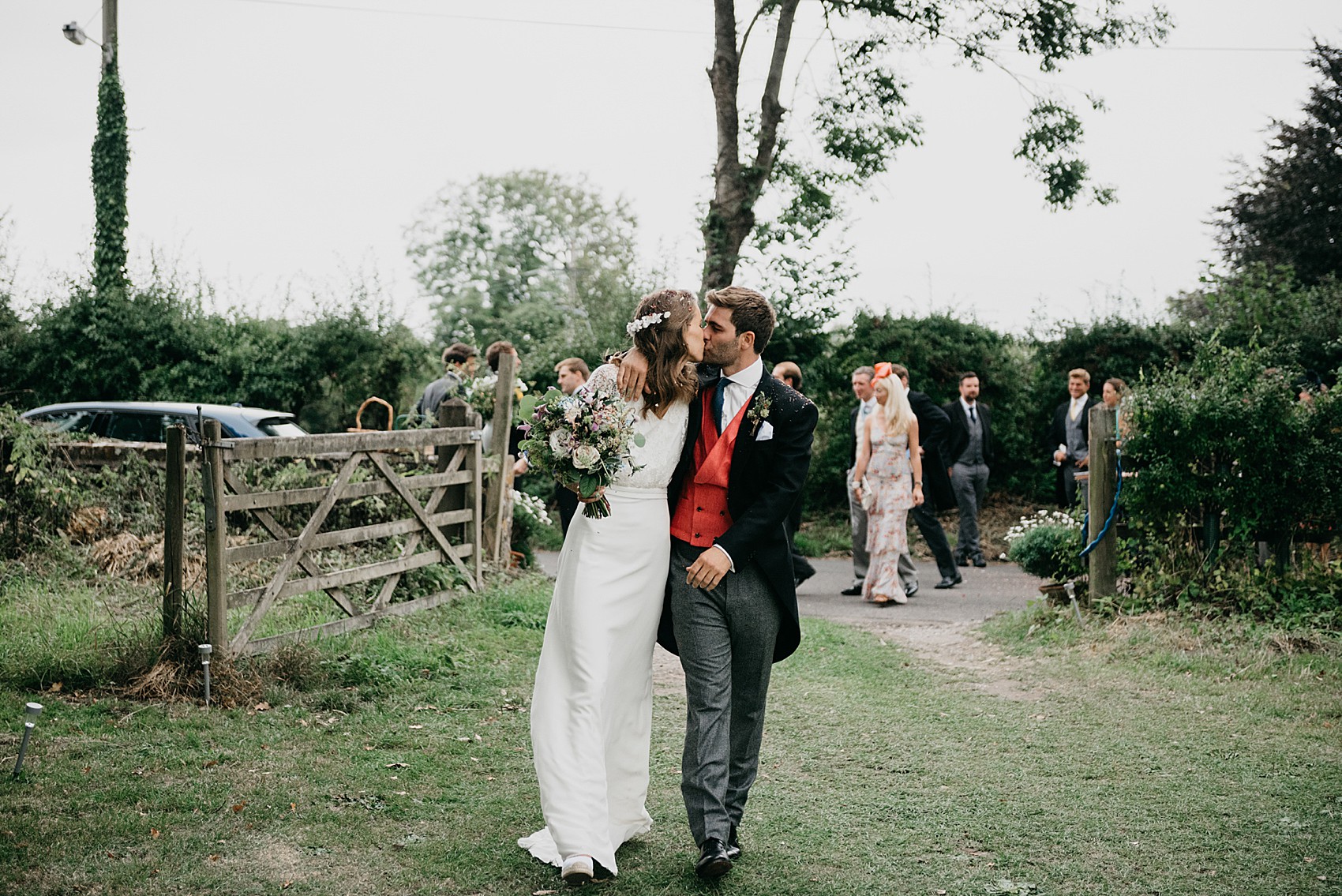 Laure de Sagazan bride wildflower marquee Wiltshire wedding 29