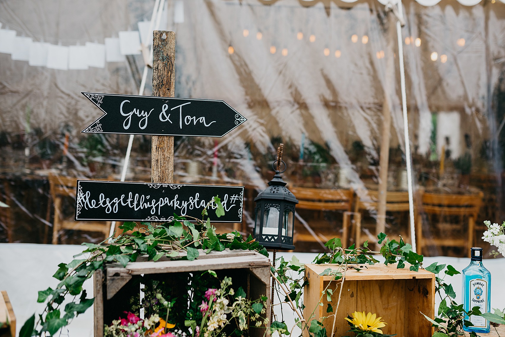 Laure de Sagazan bride wildflower marquee Wiltshire wedding 4