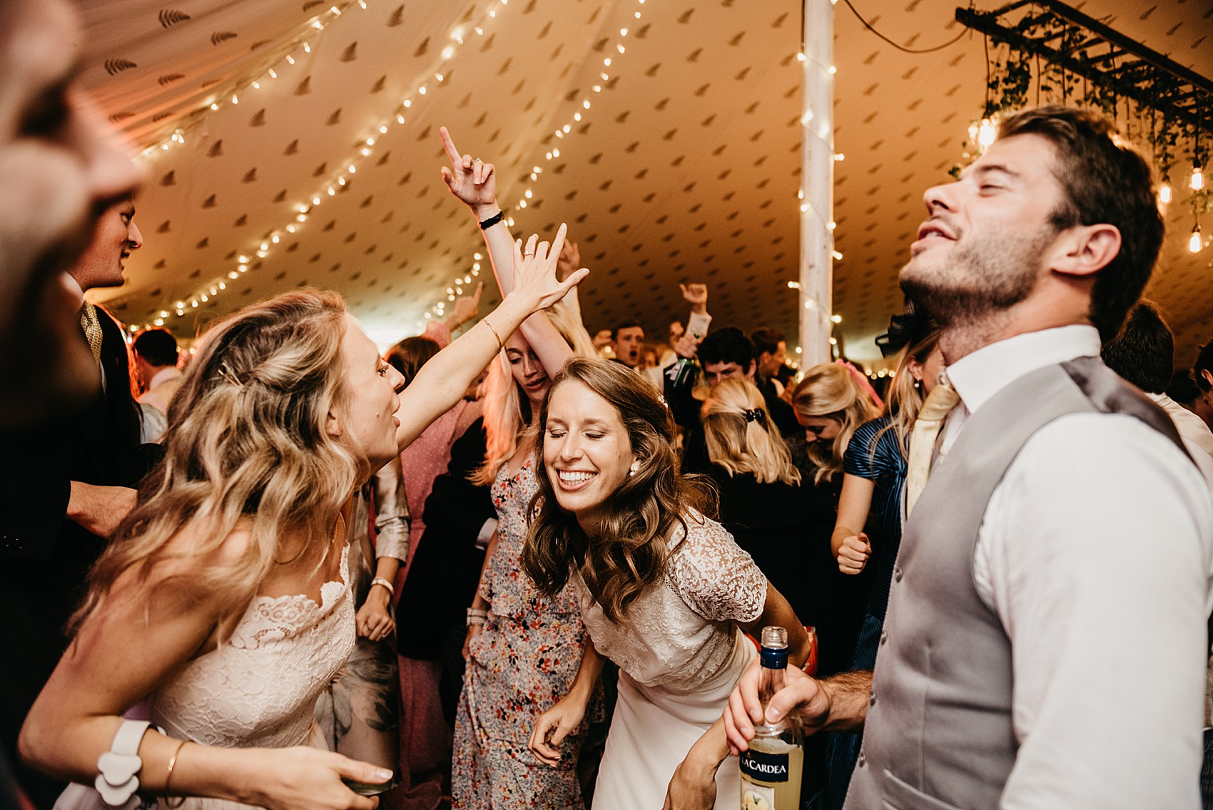 Laure de Sagazan bride wildflower marquee Wiltshire wedding 40