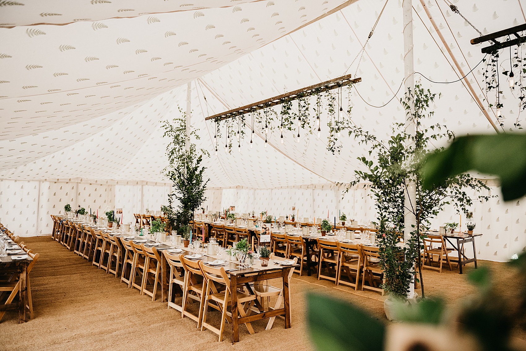 Laure de Sagazan bride wildflower marquee Wiltshire wedding 8