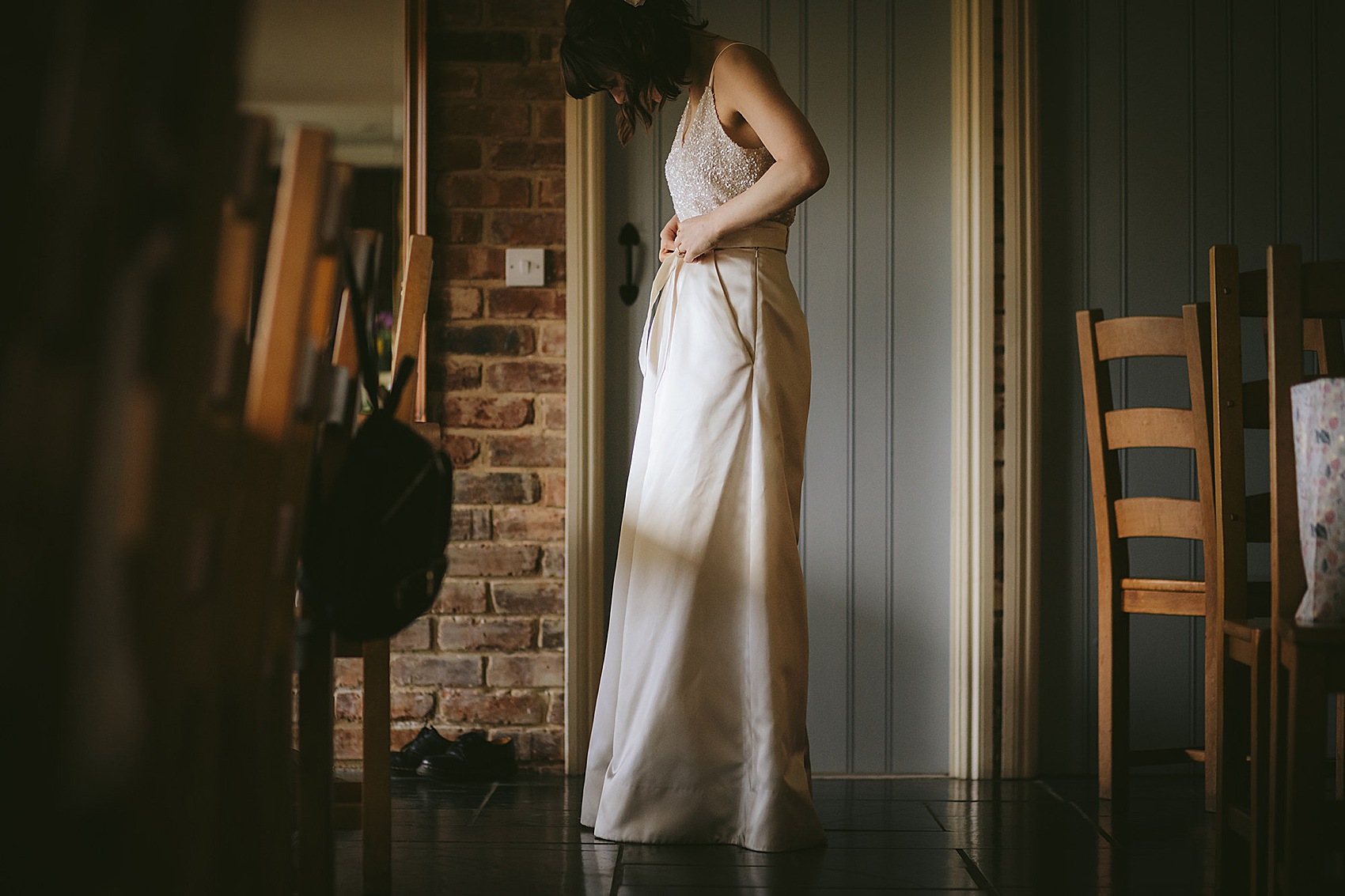 10 Bride in trousers River Cottage Wedding