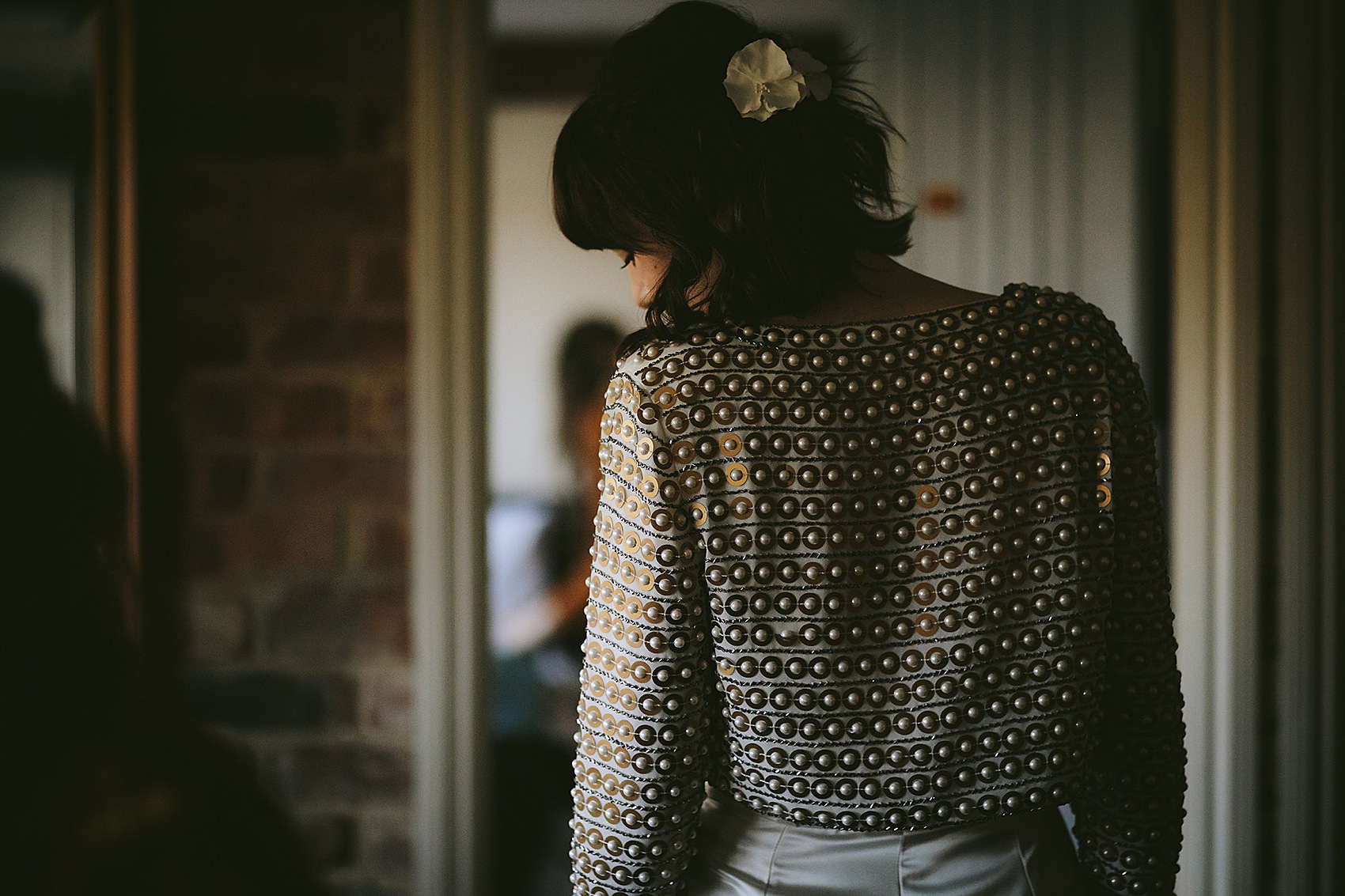 12 Bride in trousers River Cottage Wedding - A River Cottage Wedding in Devon with a Bride in a Sequin Andrea Hawkes Top + Wide Leg Silk Halfpenny London Trousers 12 Bride in trousers River Cottage Wedding