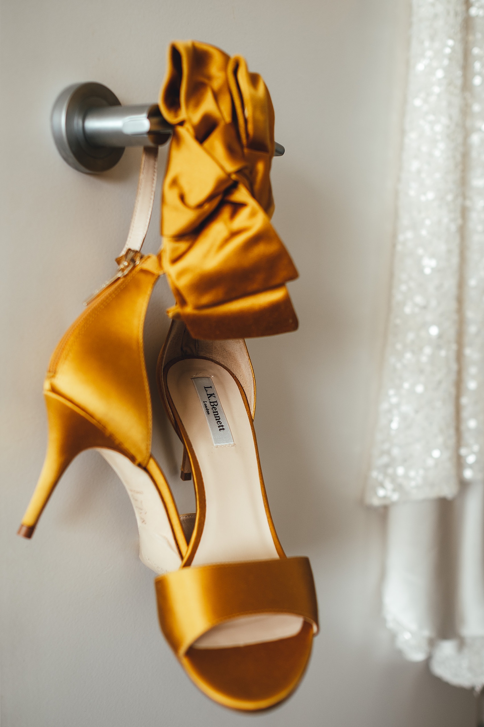 A Belle Bunty Sequin Bridal Skirt Yellow Shoes for a Cool
