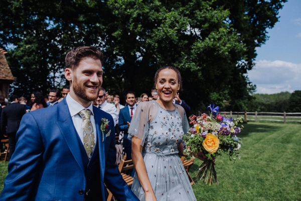 A Pale Blue Phase Eight Dress for a Colourful, Homemade Barn Wedding