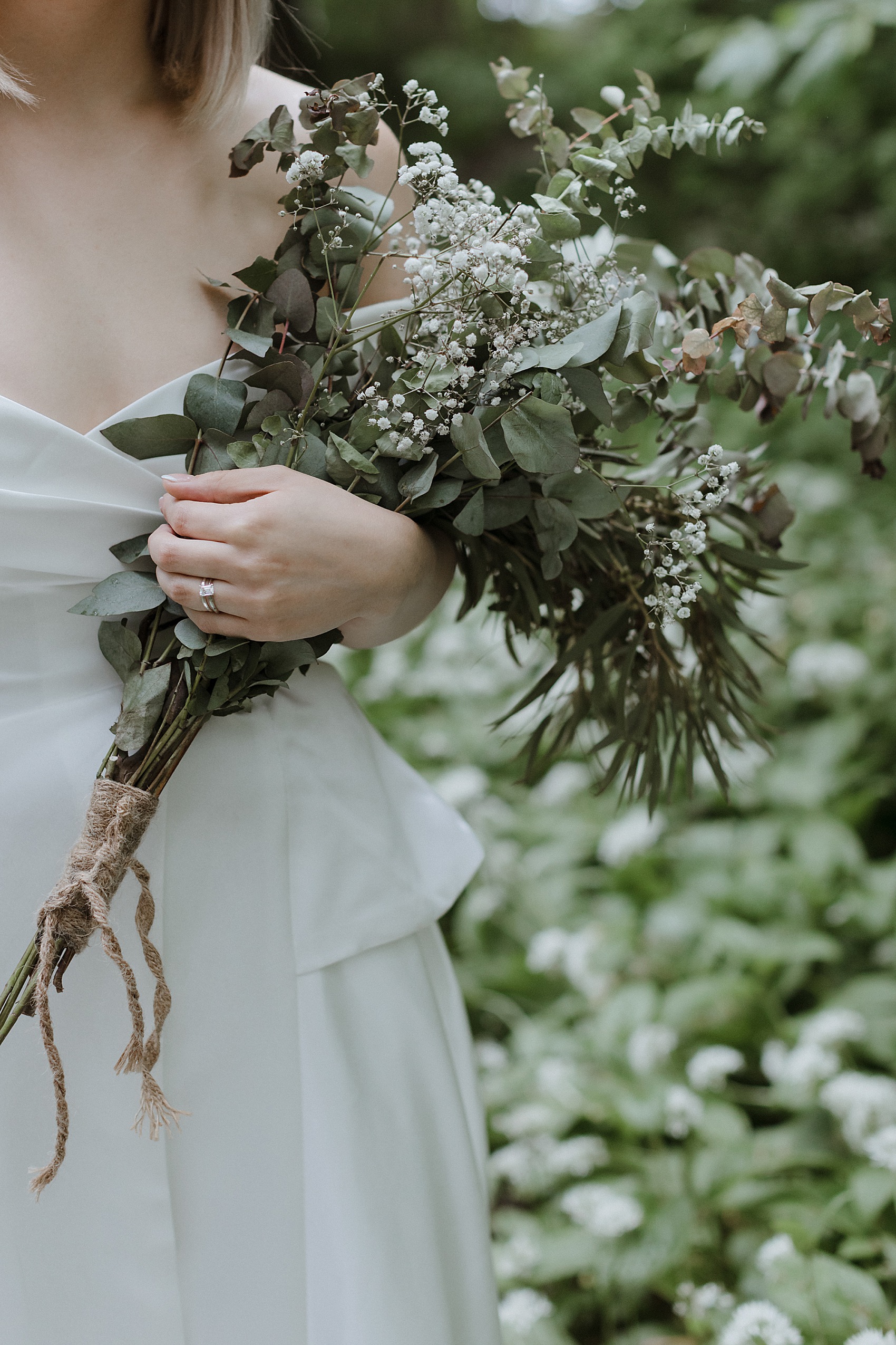 Green natural wedding bouquet