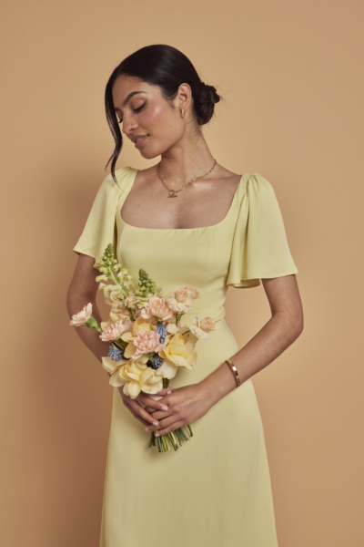Maids to Measure lemon yellow bridesmaids dress