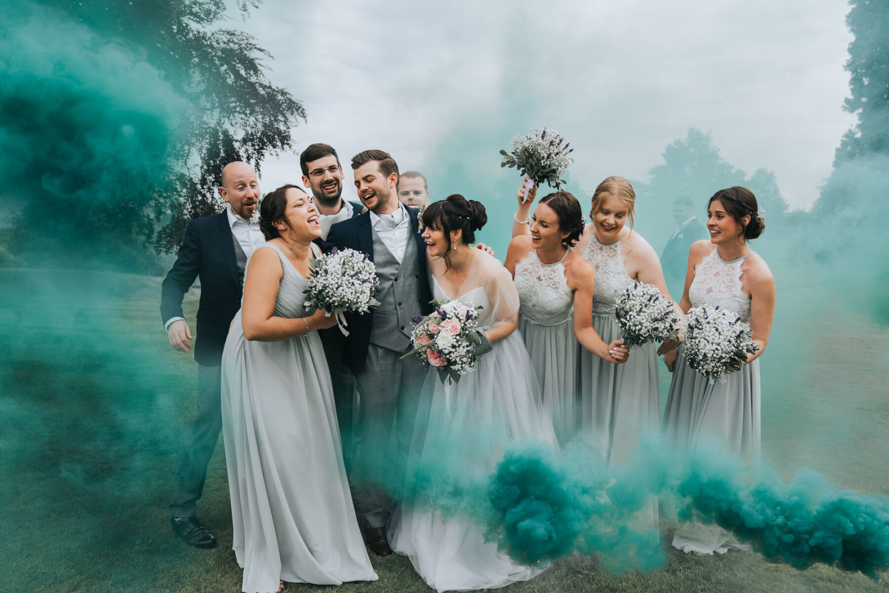 How about Smoke Grenades?  Creative Wedding Photographer Bristol