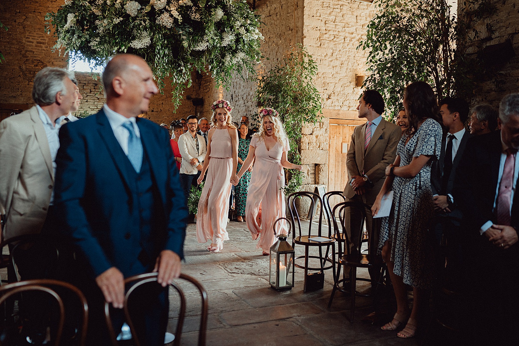 Temperley London bride smokebombs barn wedding 12