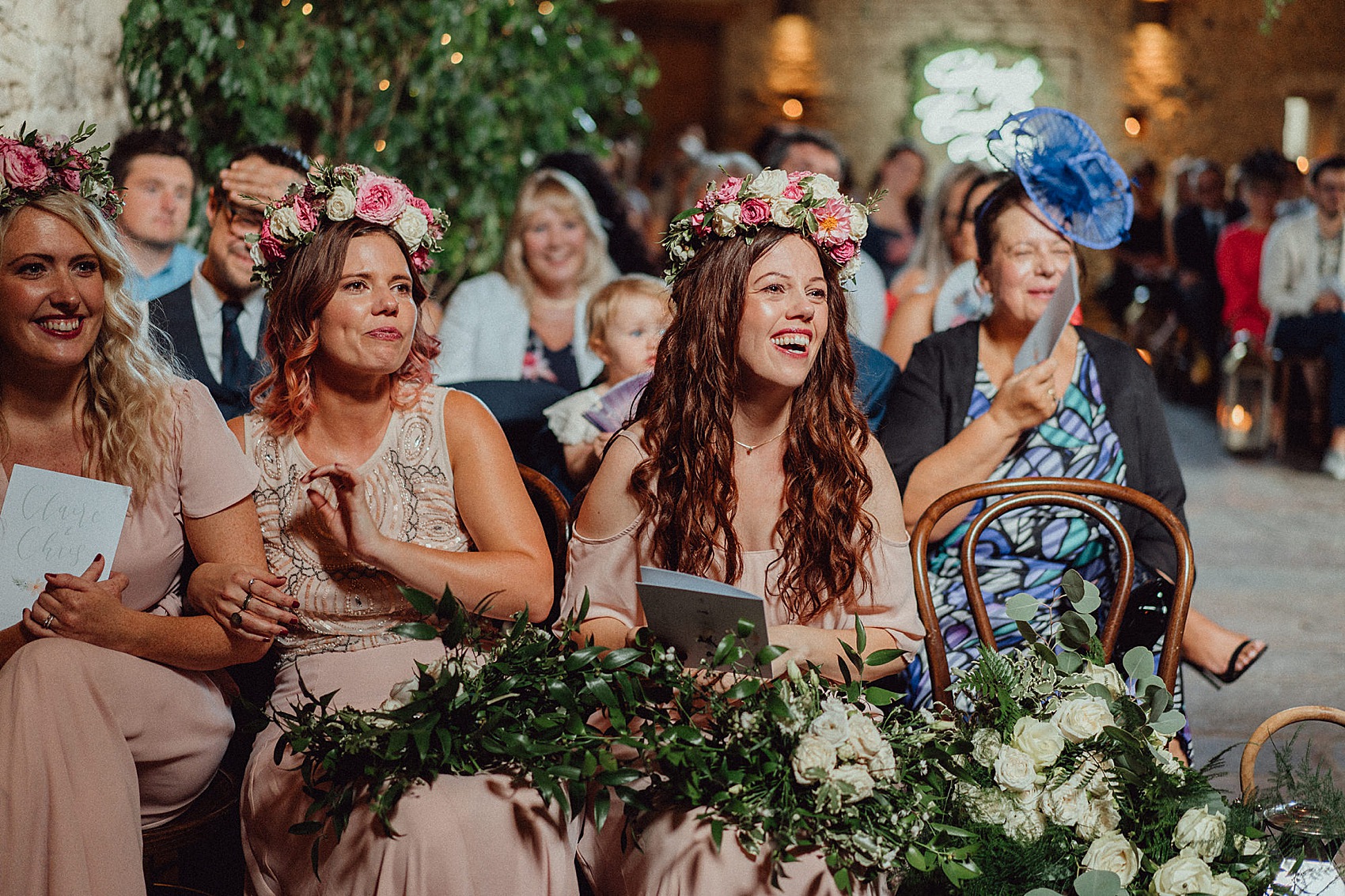 Temperley London bride smokebombs barn wedding 19