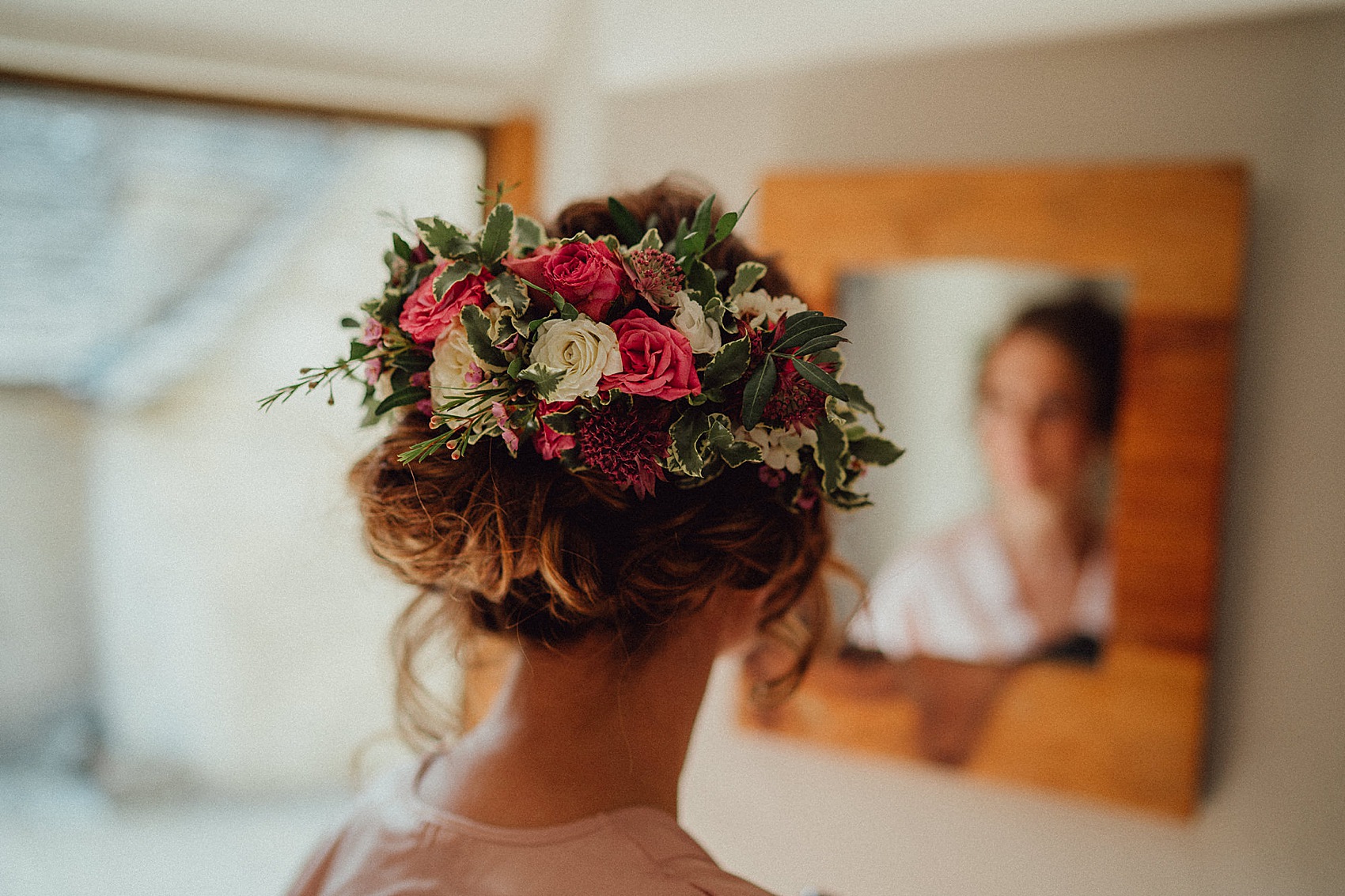 Temperley London bride smokebombs barn wedding 2