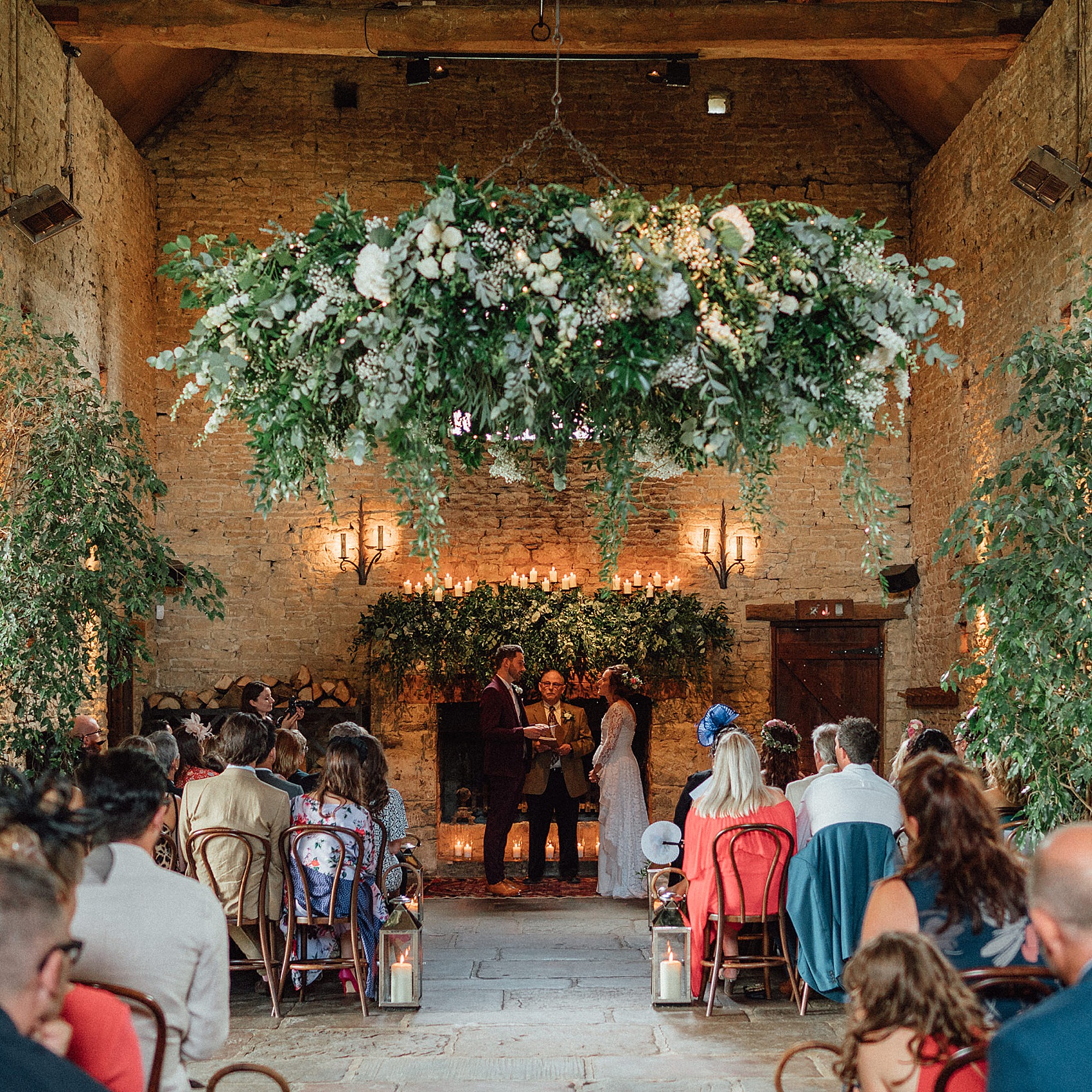 Temperley London bride smokebombs barn wedding 21