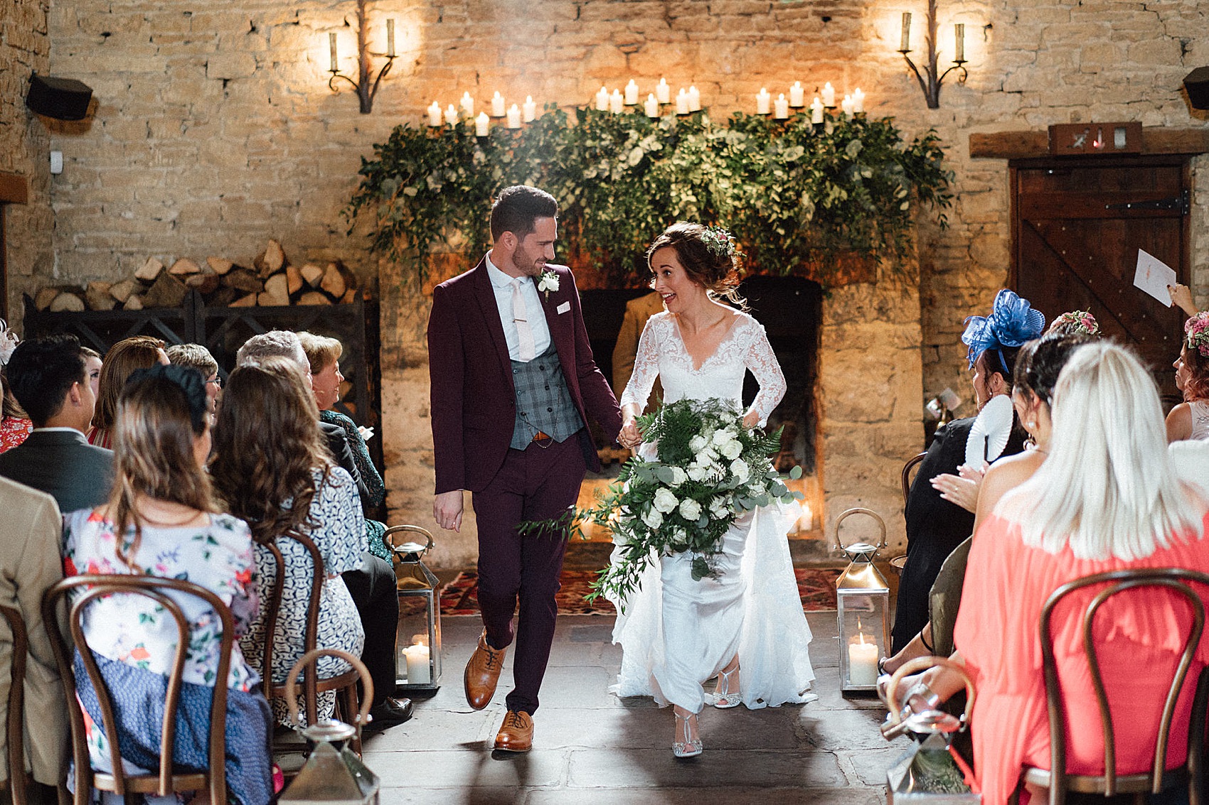 Temperley London bride smokebombs barn wedding 23