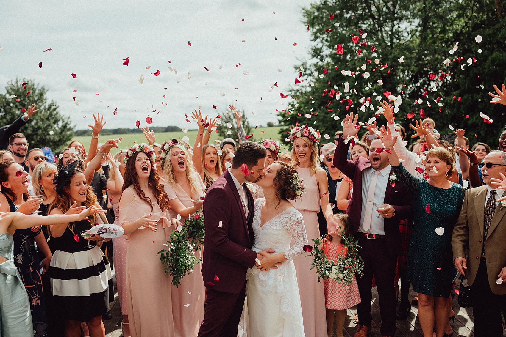 Temperley London bride smokebombs barn wedding 27