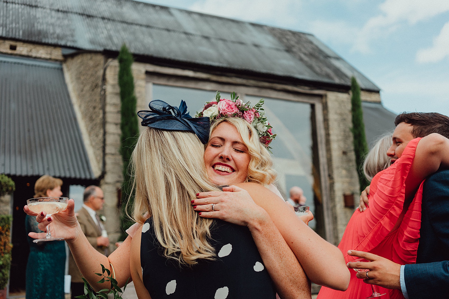 Temperley London bride smokebombs barn wedding 28