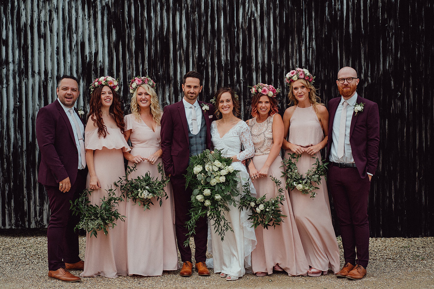 Temperley London bride smokebombs barn wedding 40