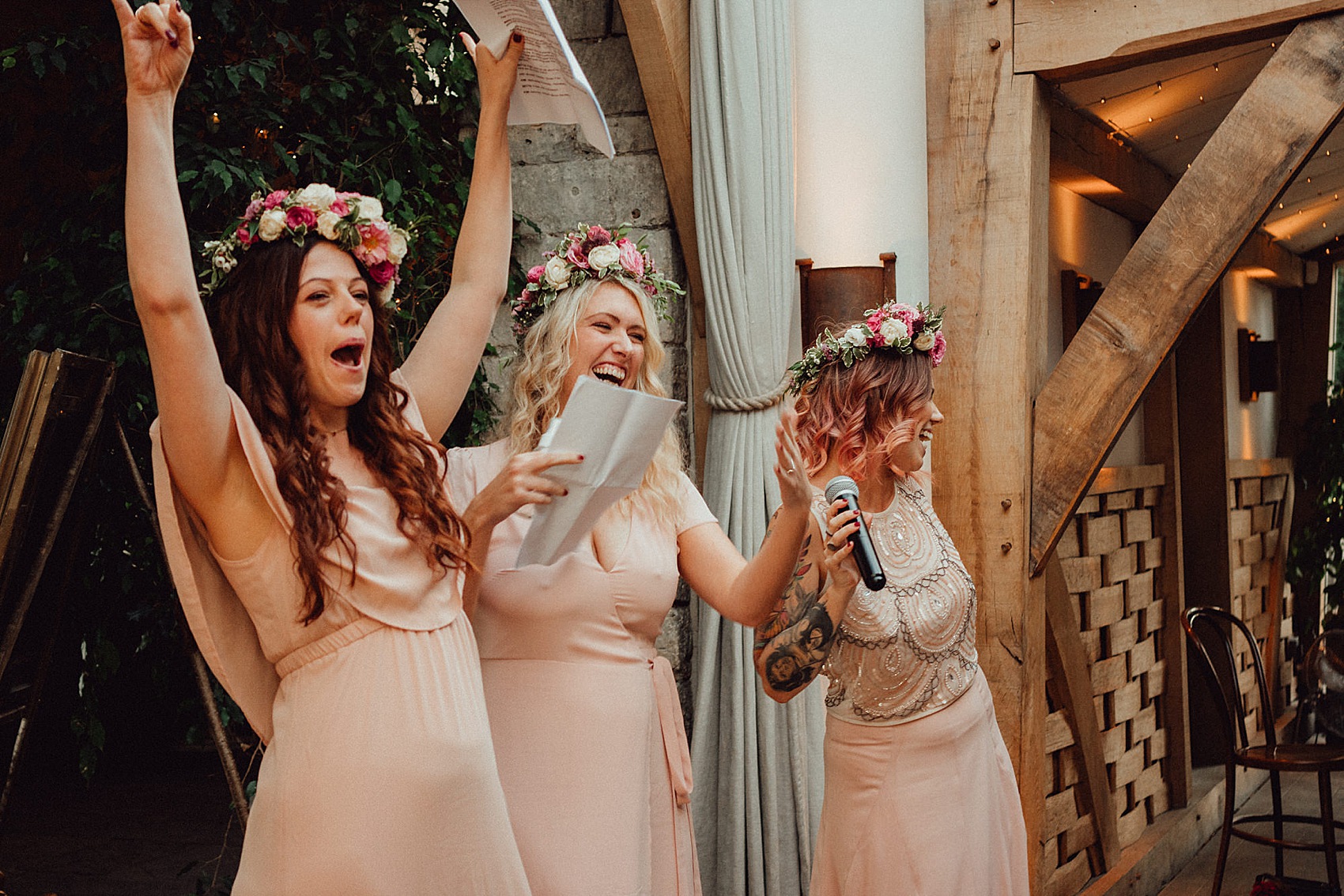 Temperley London bride smokebombs barn wedding 54