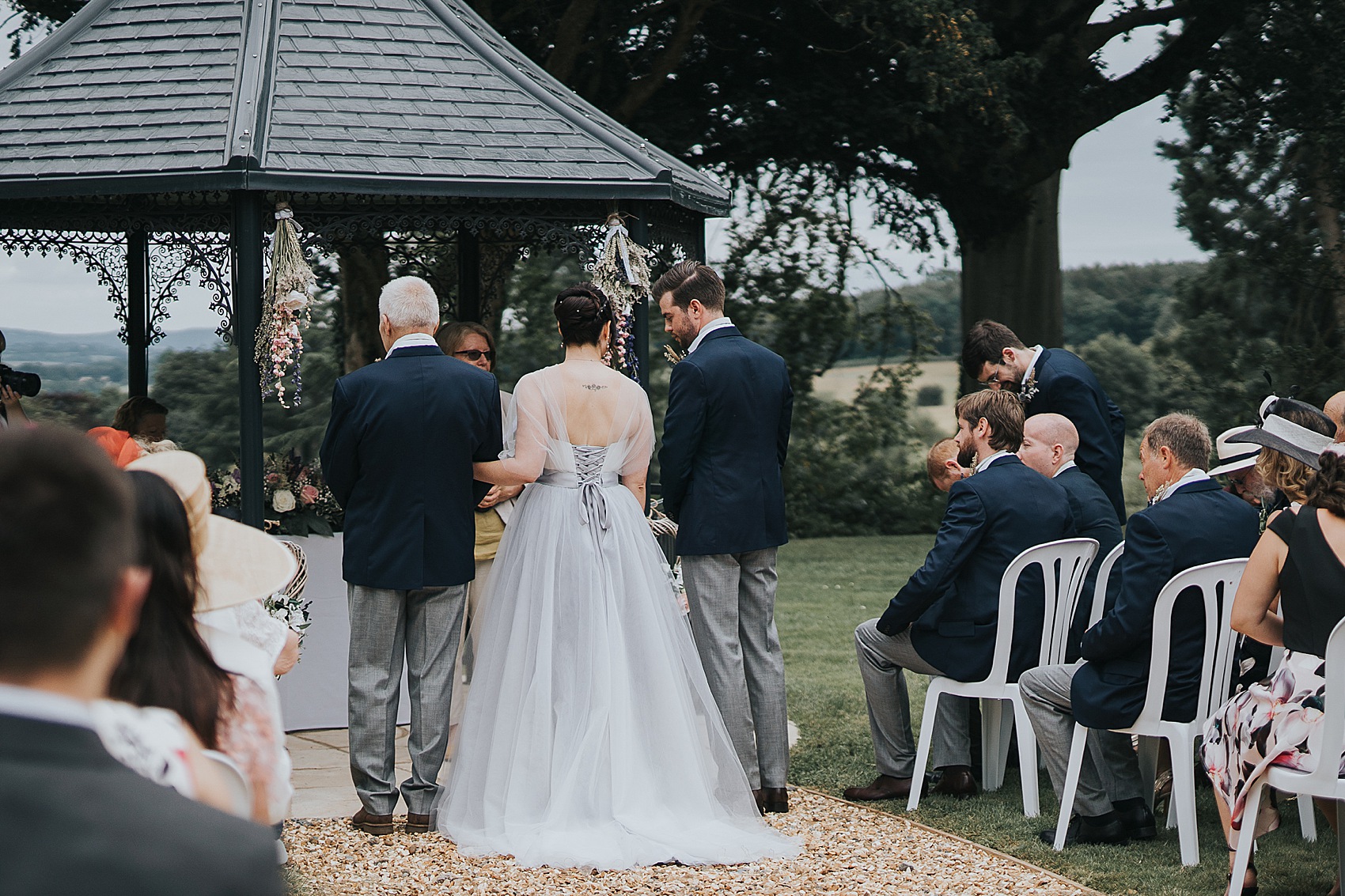 25 Grey tulle wedding dress Suzanne Neville