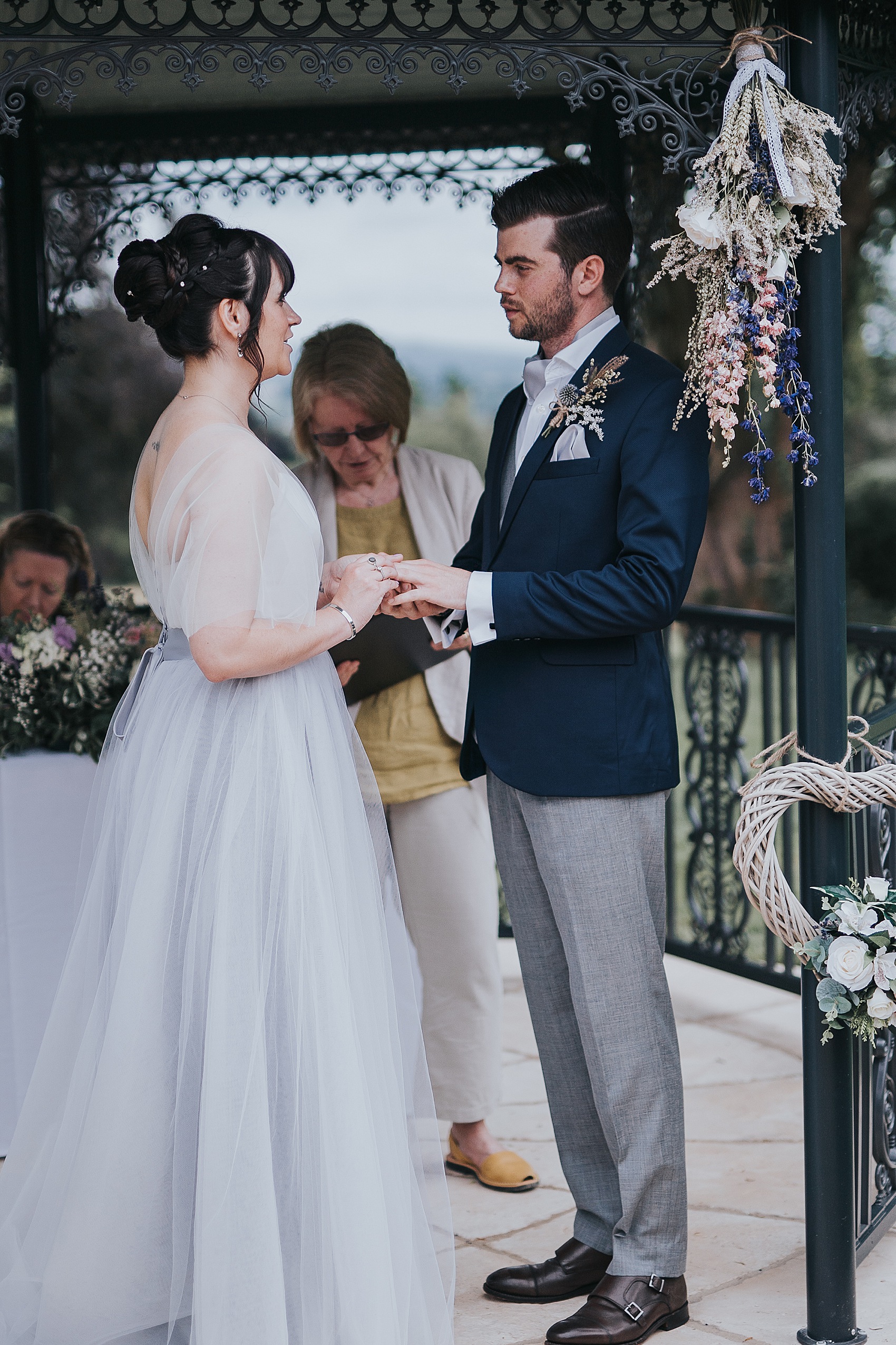 28 Grey tulle wedding dress Suzanne Neville