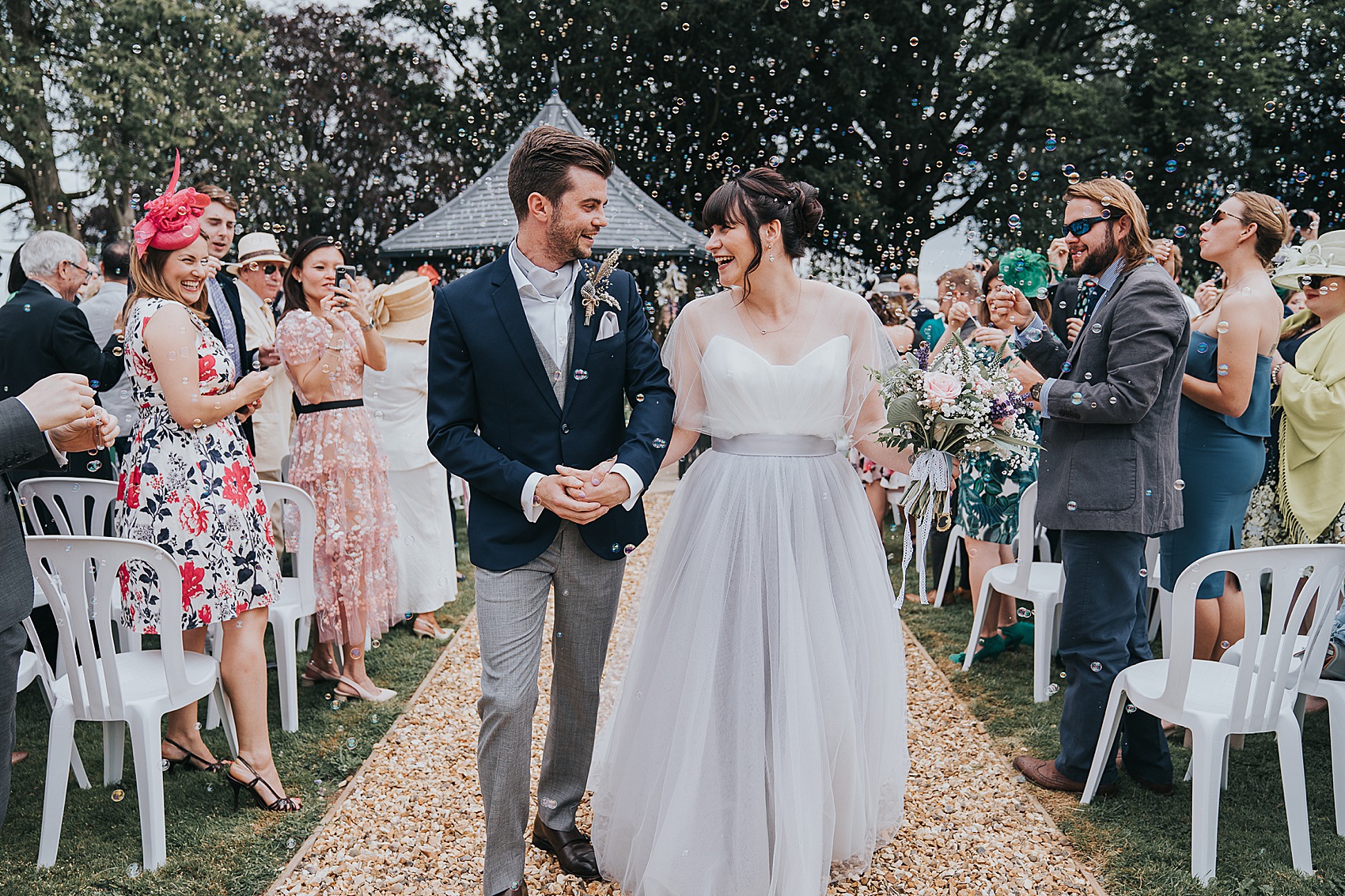 31 Grey tulle wedding dress Suzanne Neville