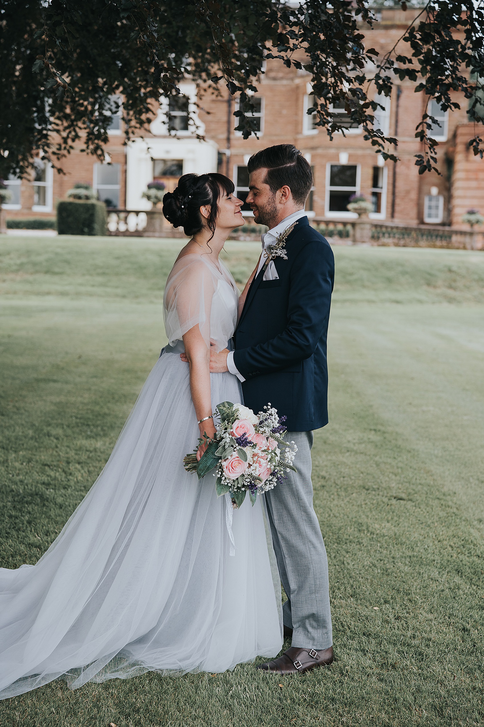 37 Grey tulle wedding dress Suzanne Neville