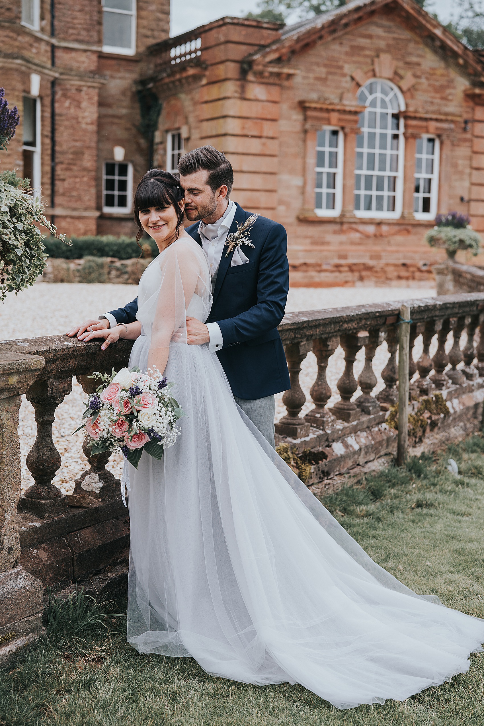 38 Grey tulle wedding dress Suzanne Neville