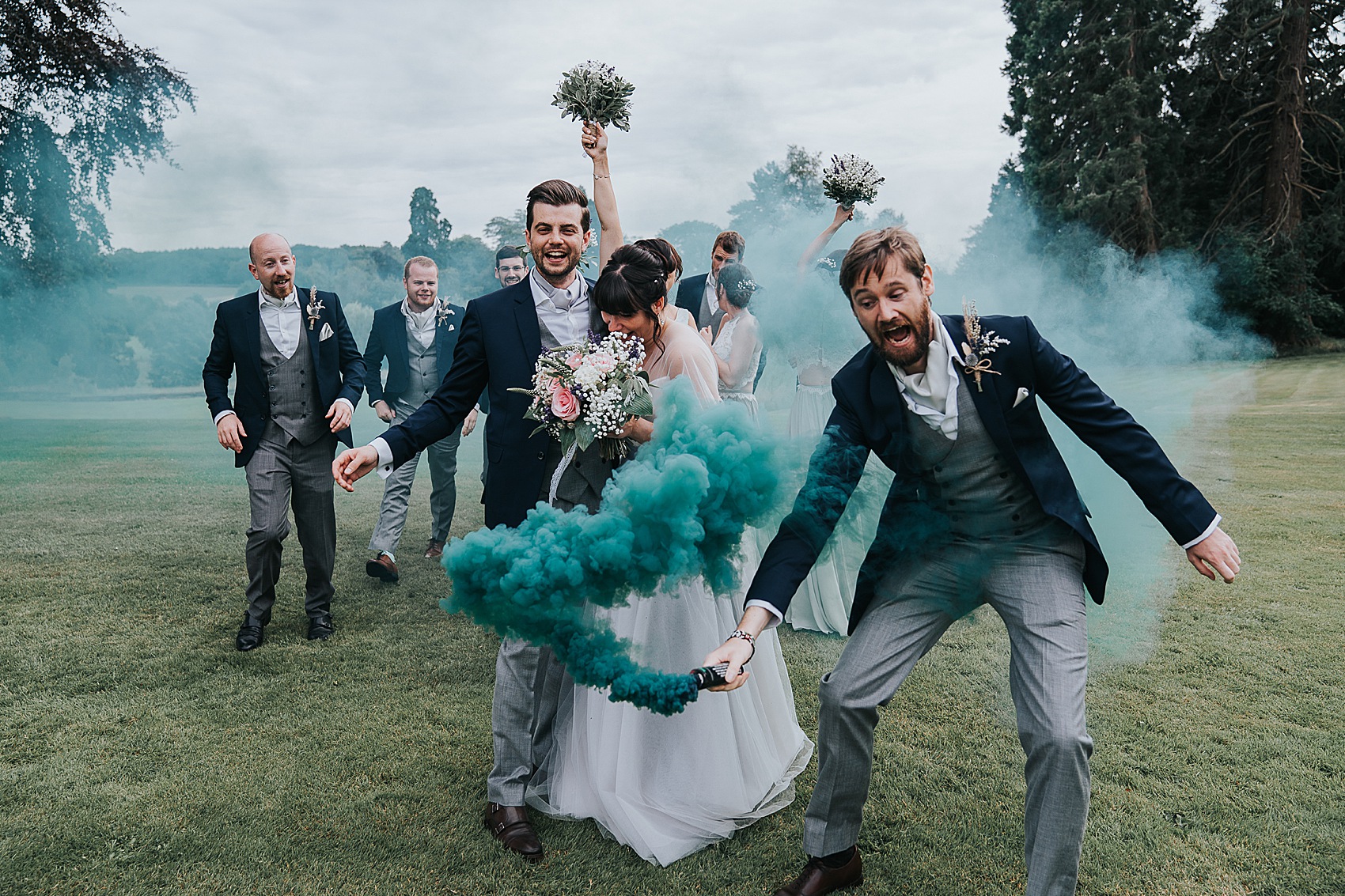 41 Grey tulle wedding dress Suzanne Neville