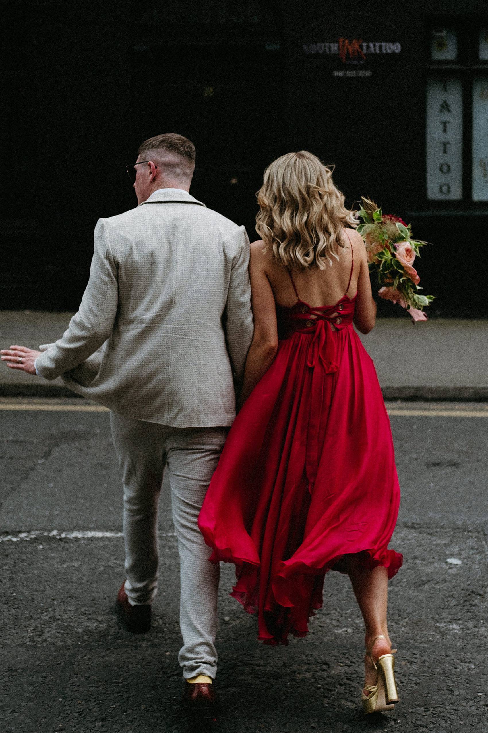 Bride in red wedding dress 42