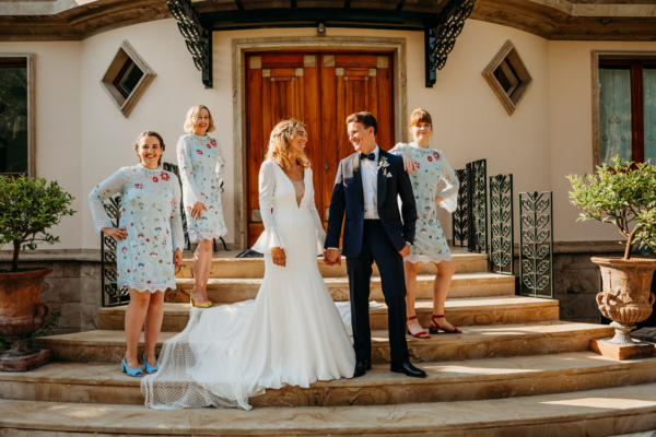 A Polka Dot Veil for a Sun-Drenched Wedding on Italy’s Amalfi Coast, With 1960’s and 1970’s References