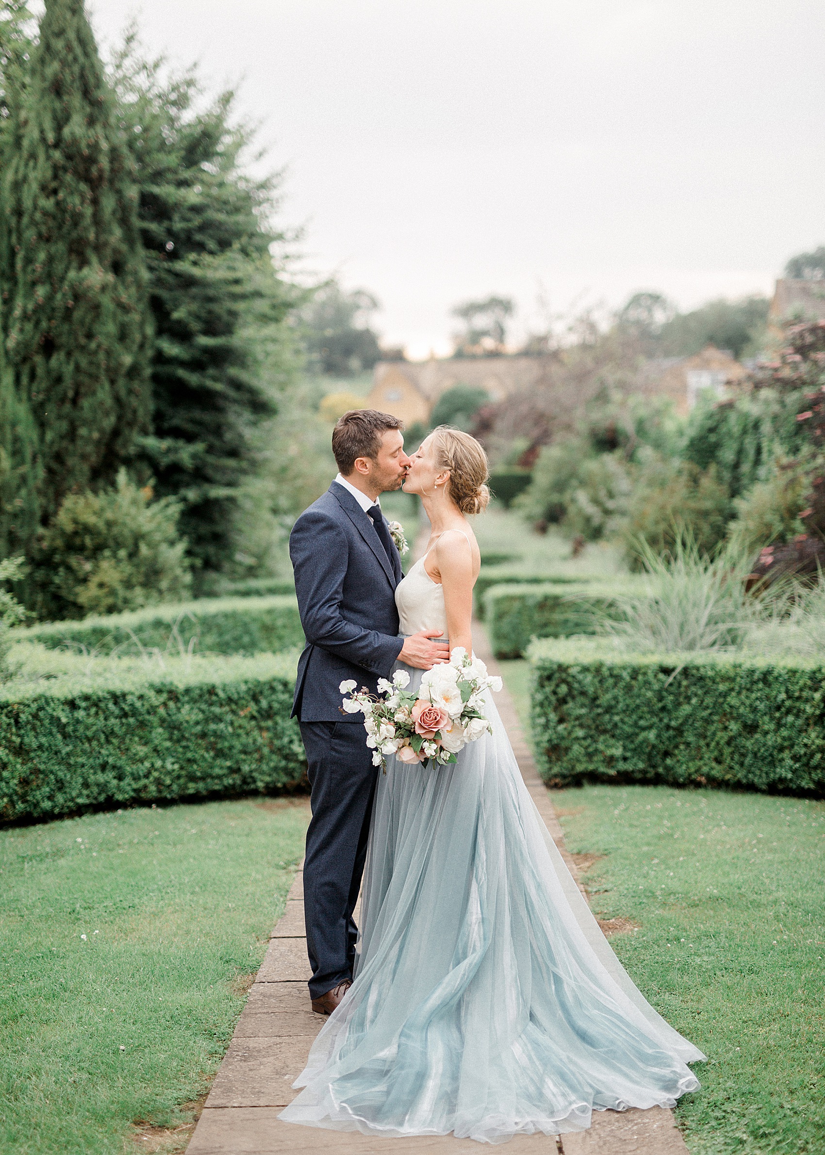 4 Blue tulle wedding dress