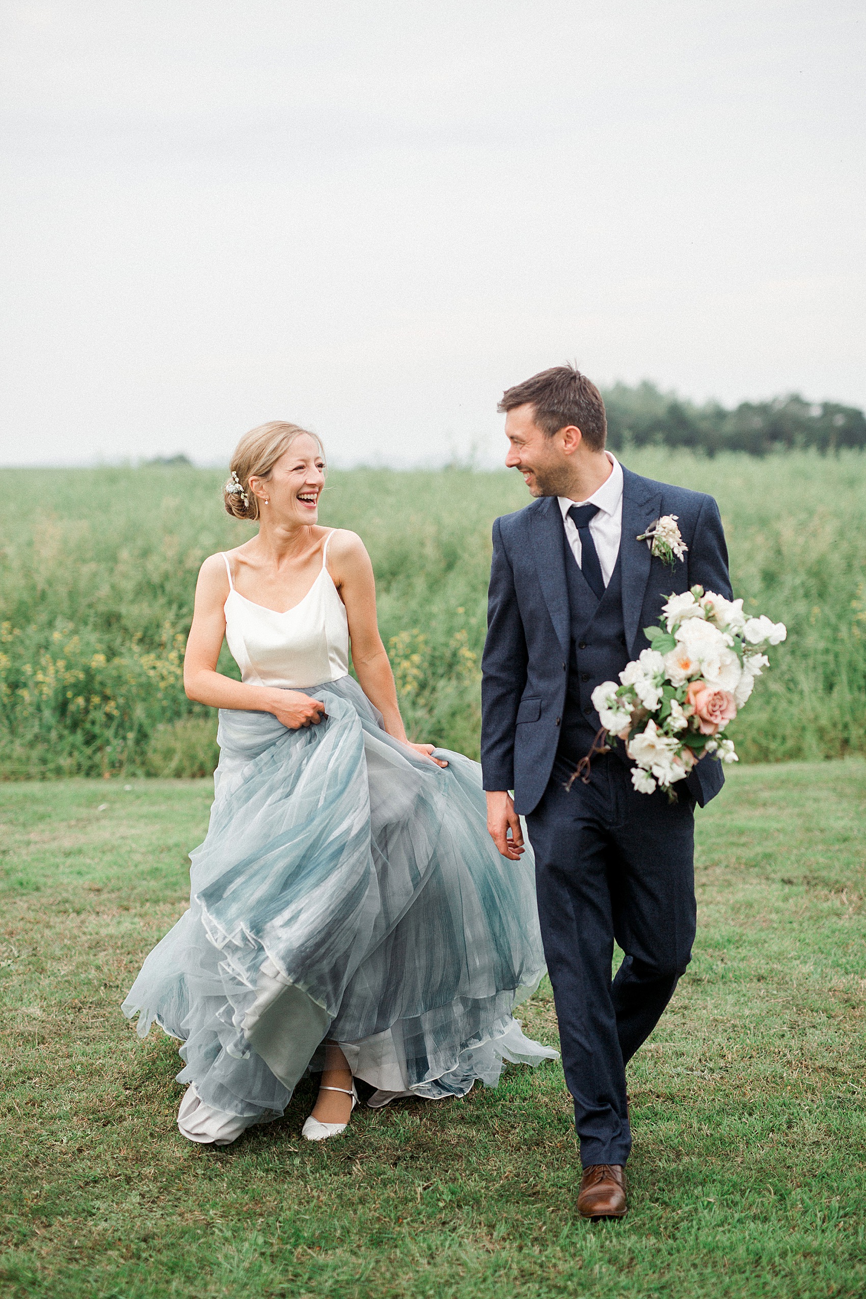 57 Blue tulle wedding dress