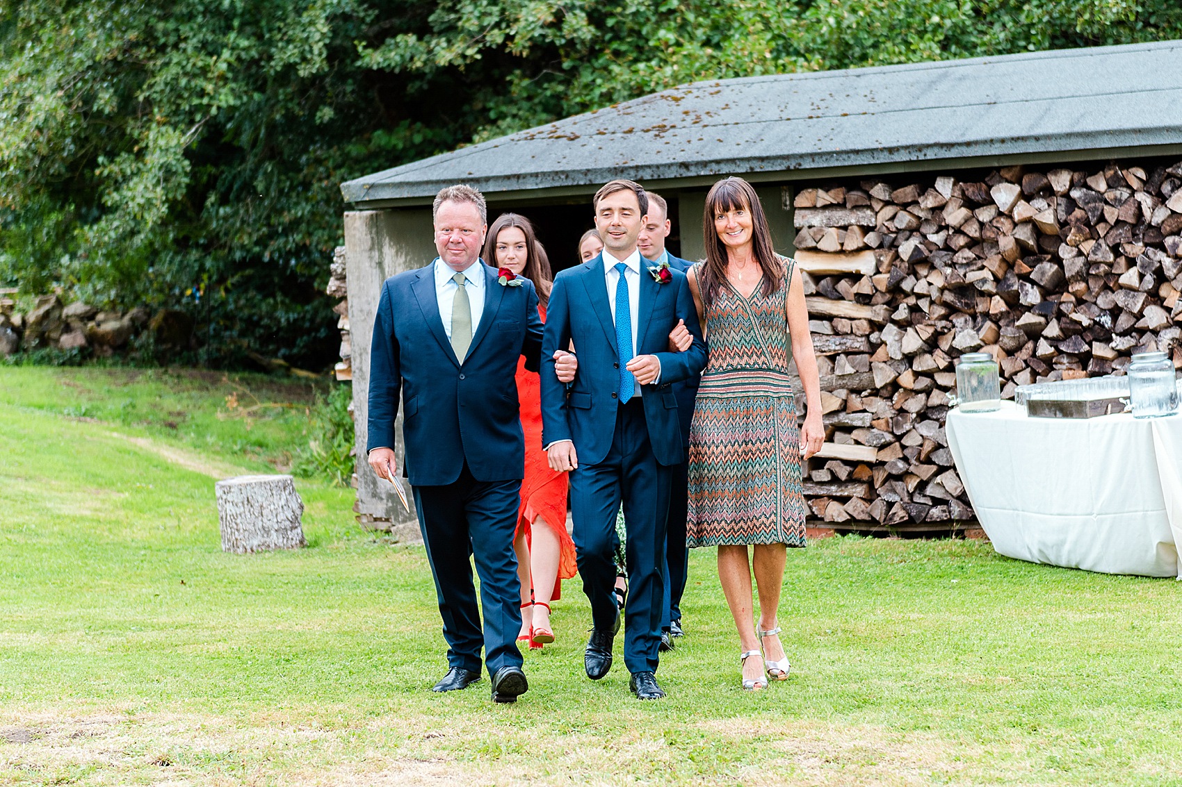 Floral dress marquee wedding Wiltshire 15