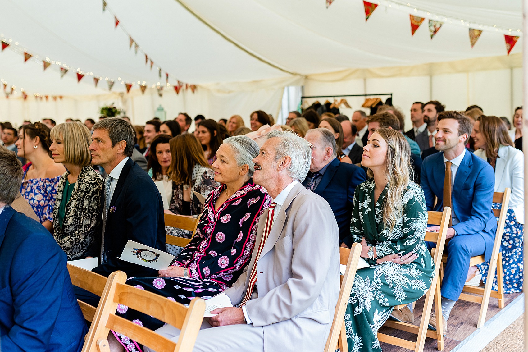 Floral dress marquee wedding Wiltshire 21