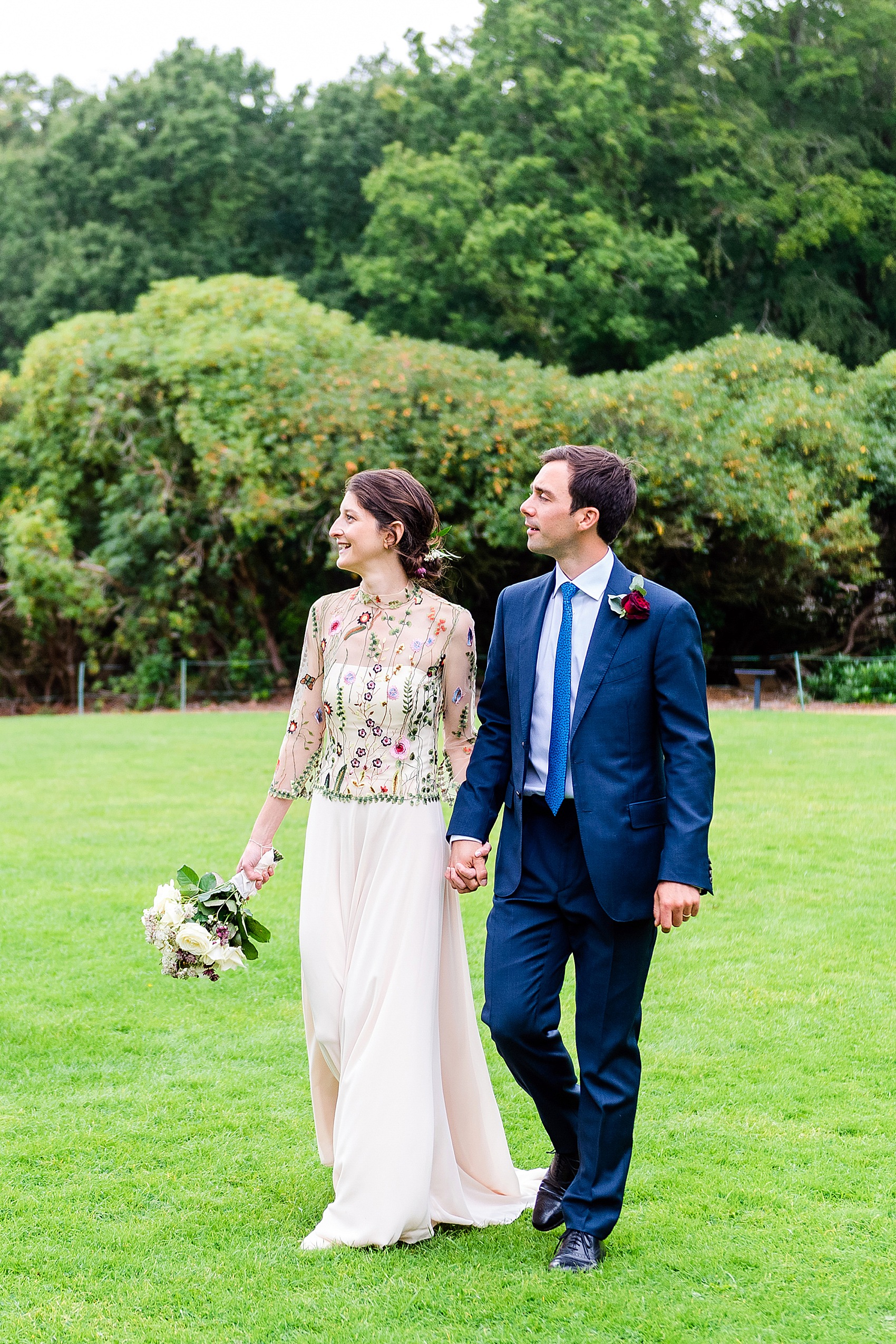 Floral dress marquee wedding Wiltshire 28