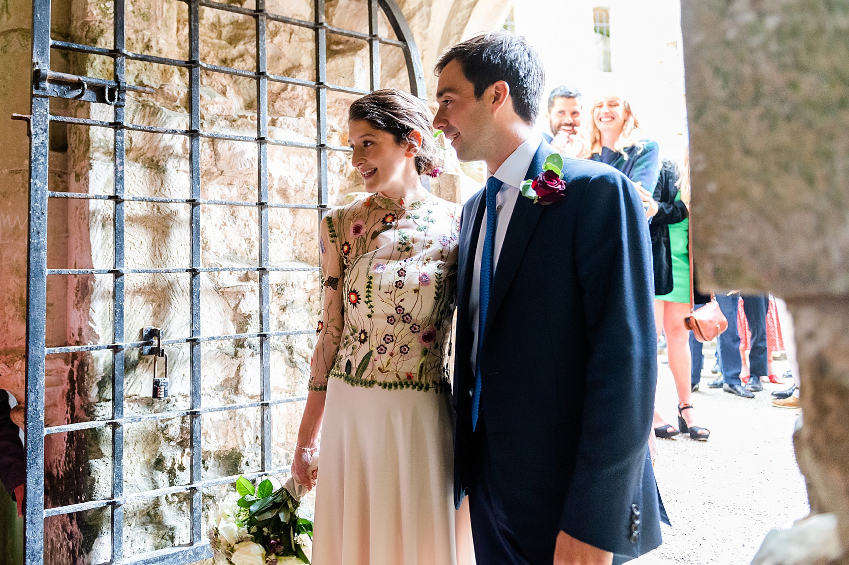 Floral dress marquee wedding Wiltshire 29