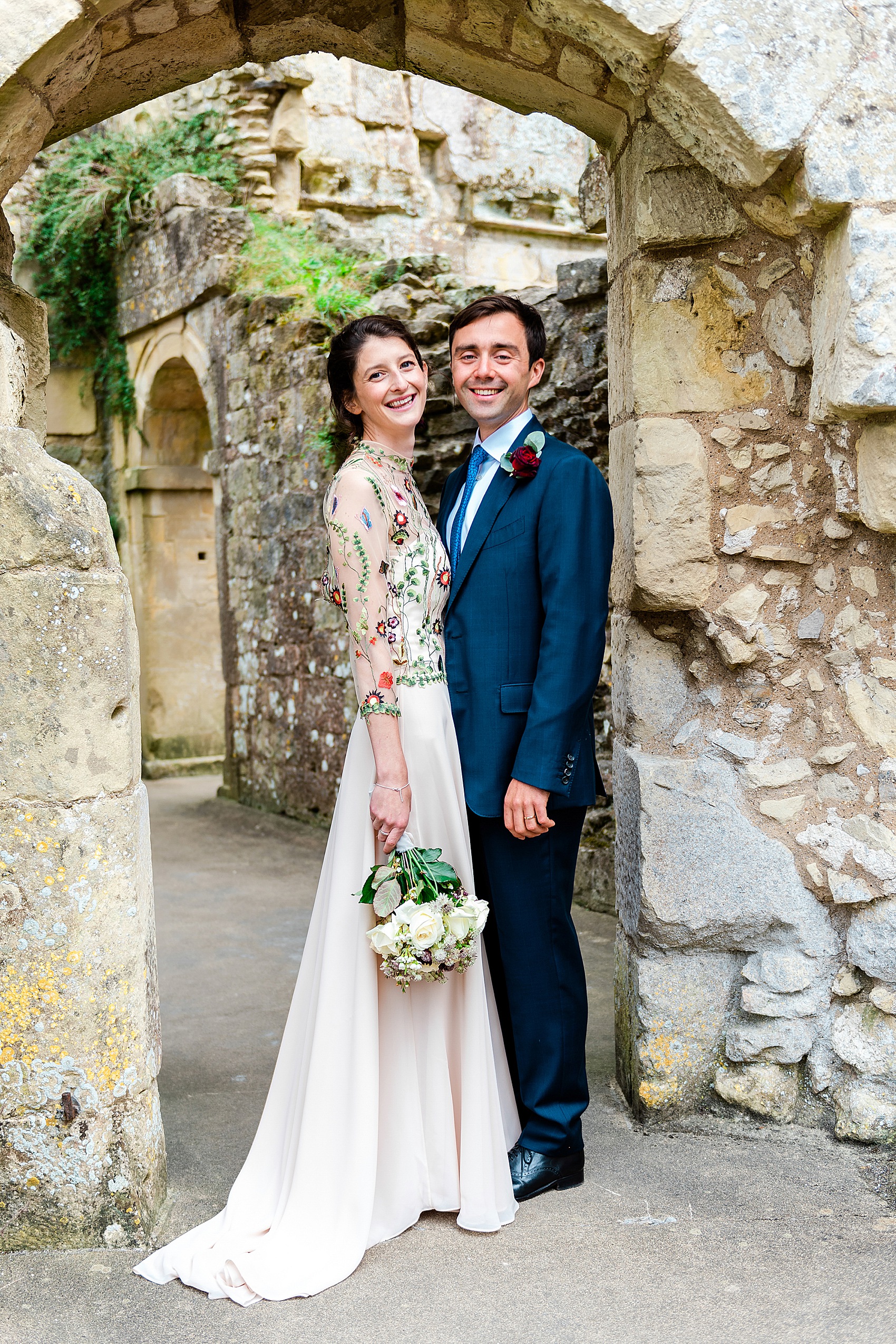 Floral dress marquee wedding Wiltshire 31