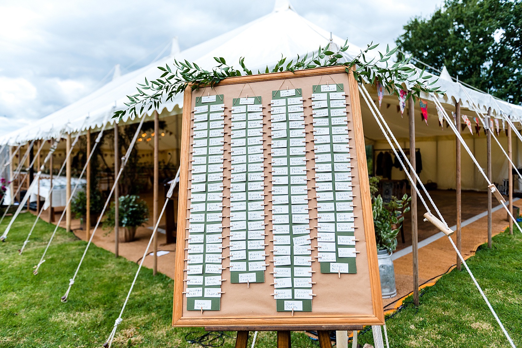 Floral dress marquee wedding Wiltshire 42