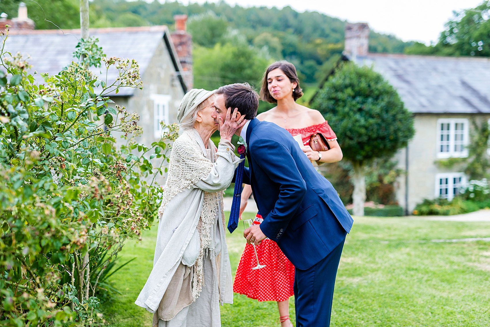 Floral dress marquee wedding Wiltshire 44