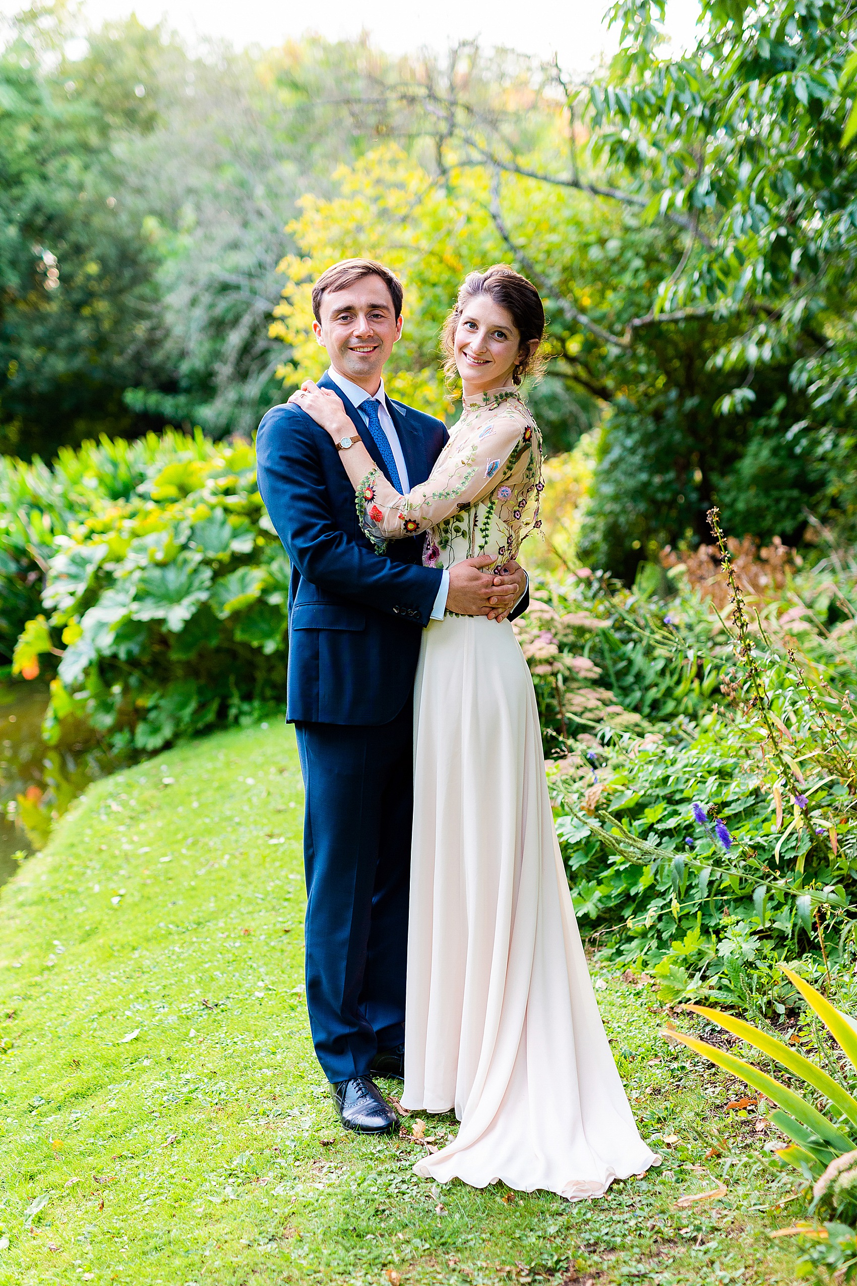 Floral dress marquee wedding Wiltshire 52