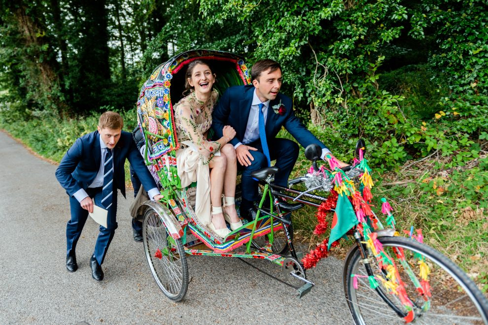 A Floral Dress for a Feminist & Jewish Inspired Marquee Wedding With Two Ceremonies and Seven Blessings 2 Rickshaw bride groom